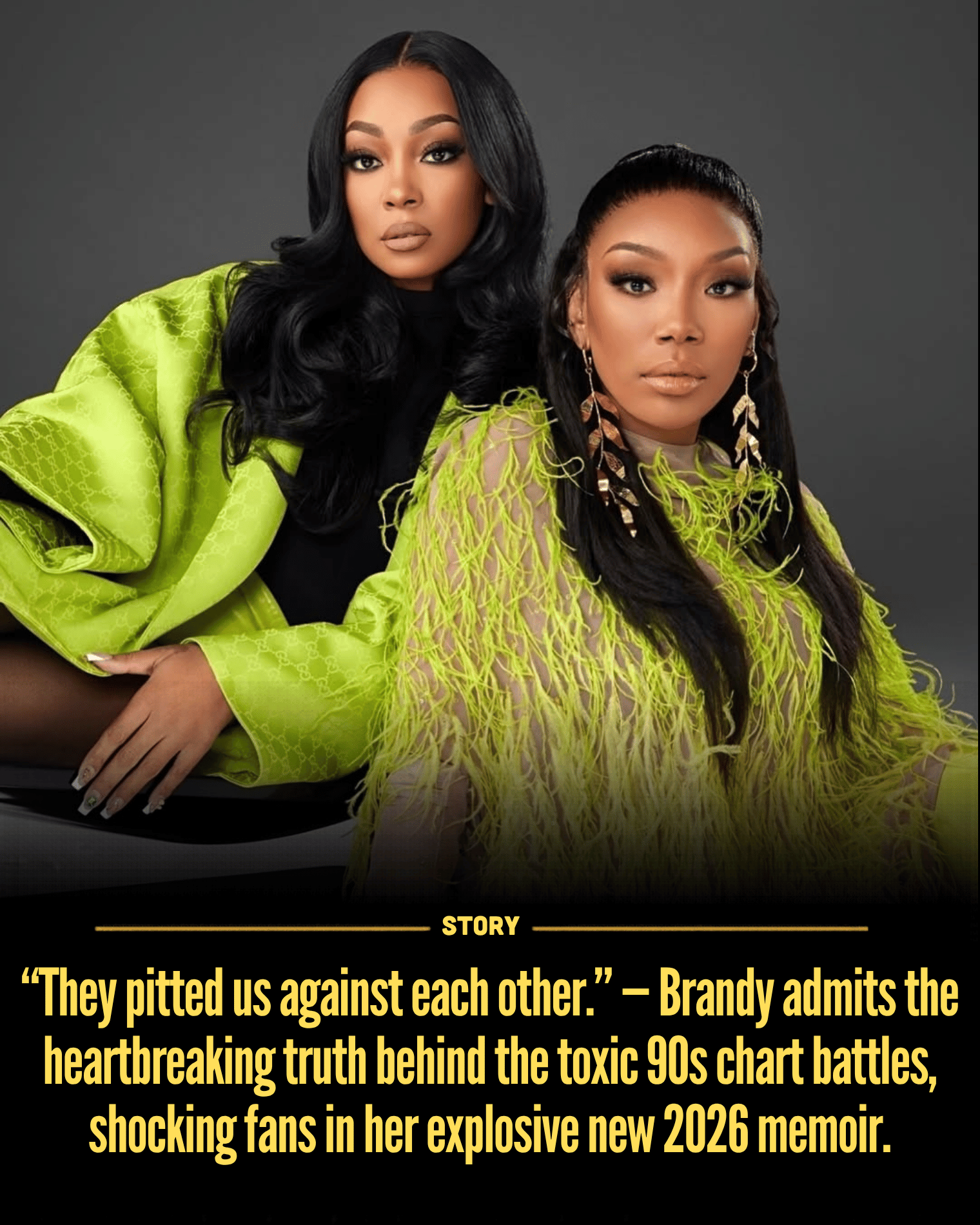 “They pitted us against each other.” — Brandy admits the heartbreaking truth behind the toxic 90s chart battles, shocking fans in her explosive new 2026 memoir.