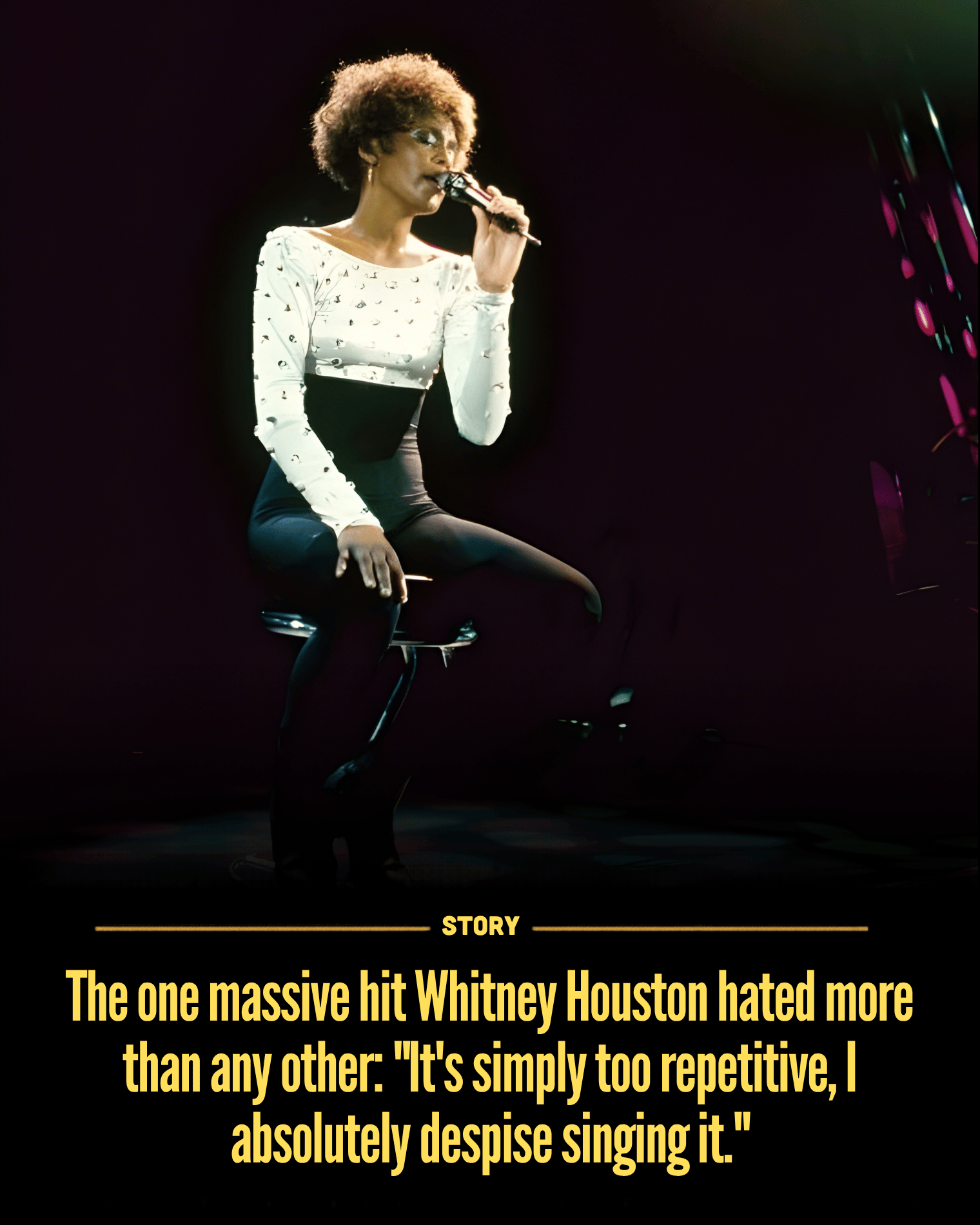 The one massive hit Whitney Houston hated more than any other: “It’s simply too repetitive, I absolutely despise singing it.”