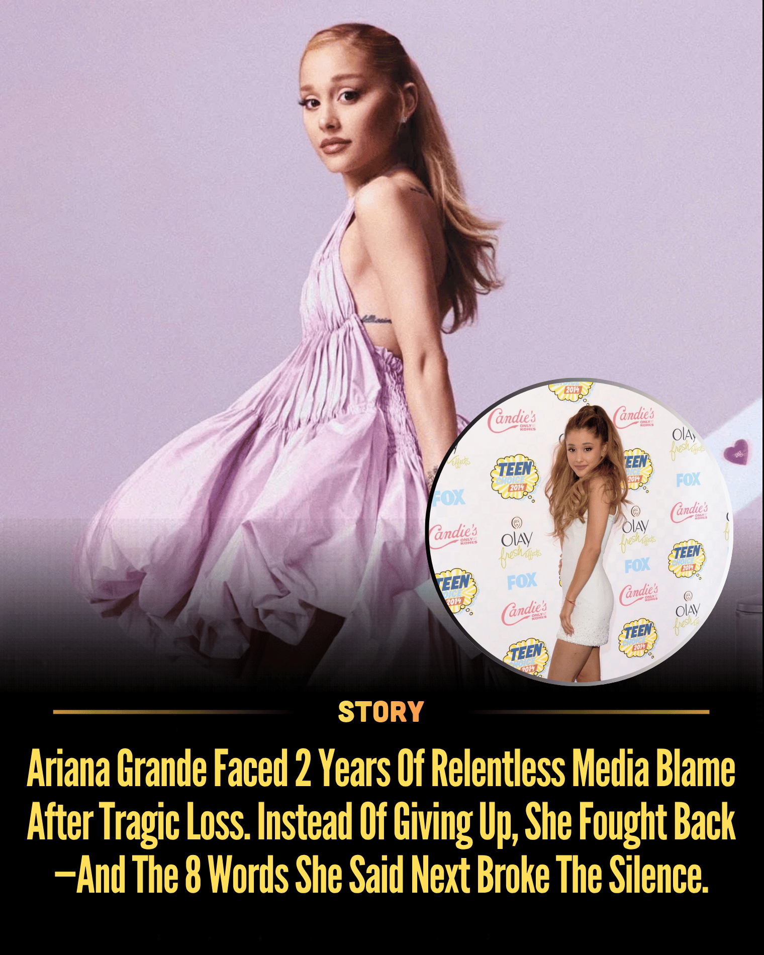 Ariana Grande Faced 2 Years Of Relentless Media Blame After Tragic Loss. Instead Of Giving Up, She Fought Back—And The 8 Words She Said Next Broke The Silence.