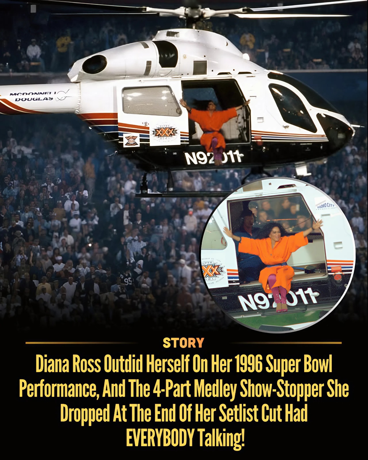 Diana Ross Outdid Herself On Her 1996 Super Bowl Performance, And The 4-Part Medley Show-Stopper She Dropped At The End Of Her Setlist Cut Had EVERYBODY Talking!