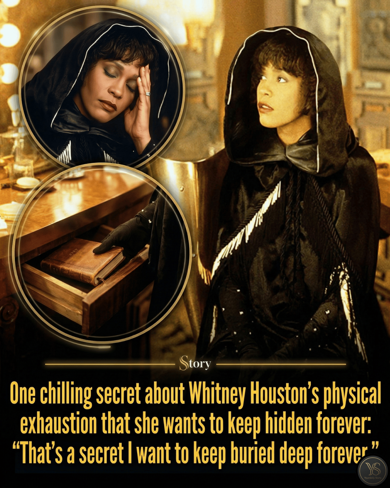 One chilling secret about Whitney Houston’s physical exhaustion that she wants to keep hidden forever: “That’s a secret I want to keep buried deep forever.”
