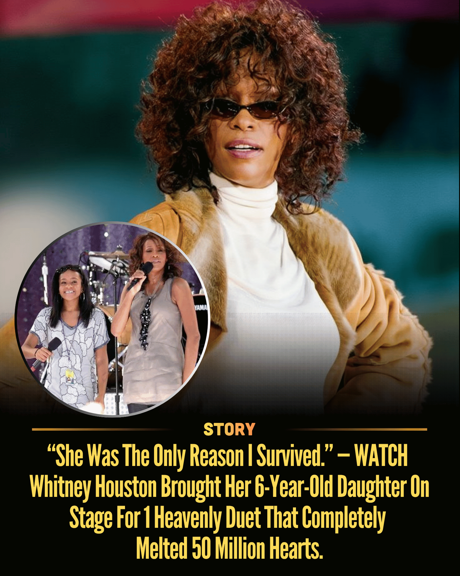 “She Was The Only Reason I Survived.” — WATCH Whitney Houston Brought Her 6-Year-Old Daughter On Stage For 1 Heavenly Duet That Completely Melted 50 Million Hearts.