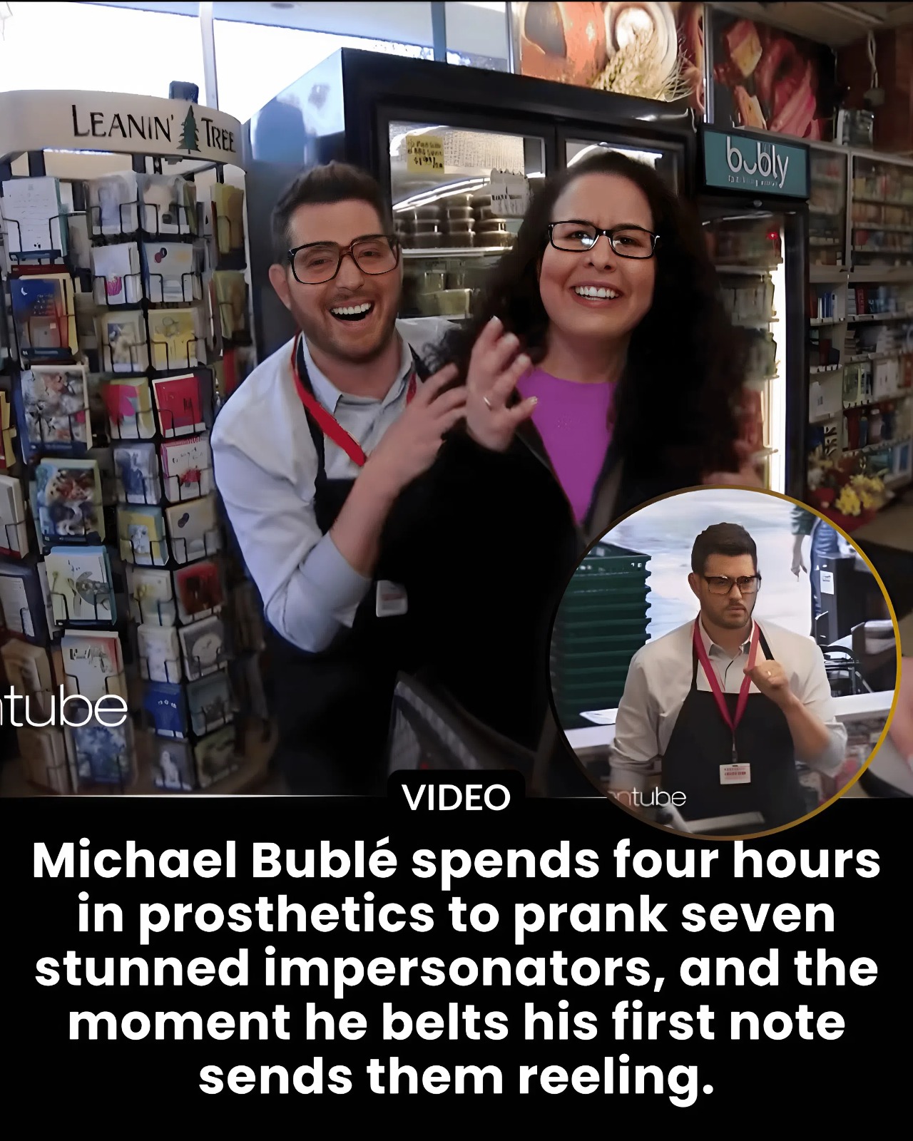 Michael Bublé spends four hours in prosthetics to prank seven stunned impersonators, and the moment he belts his first note sends them reeling.