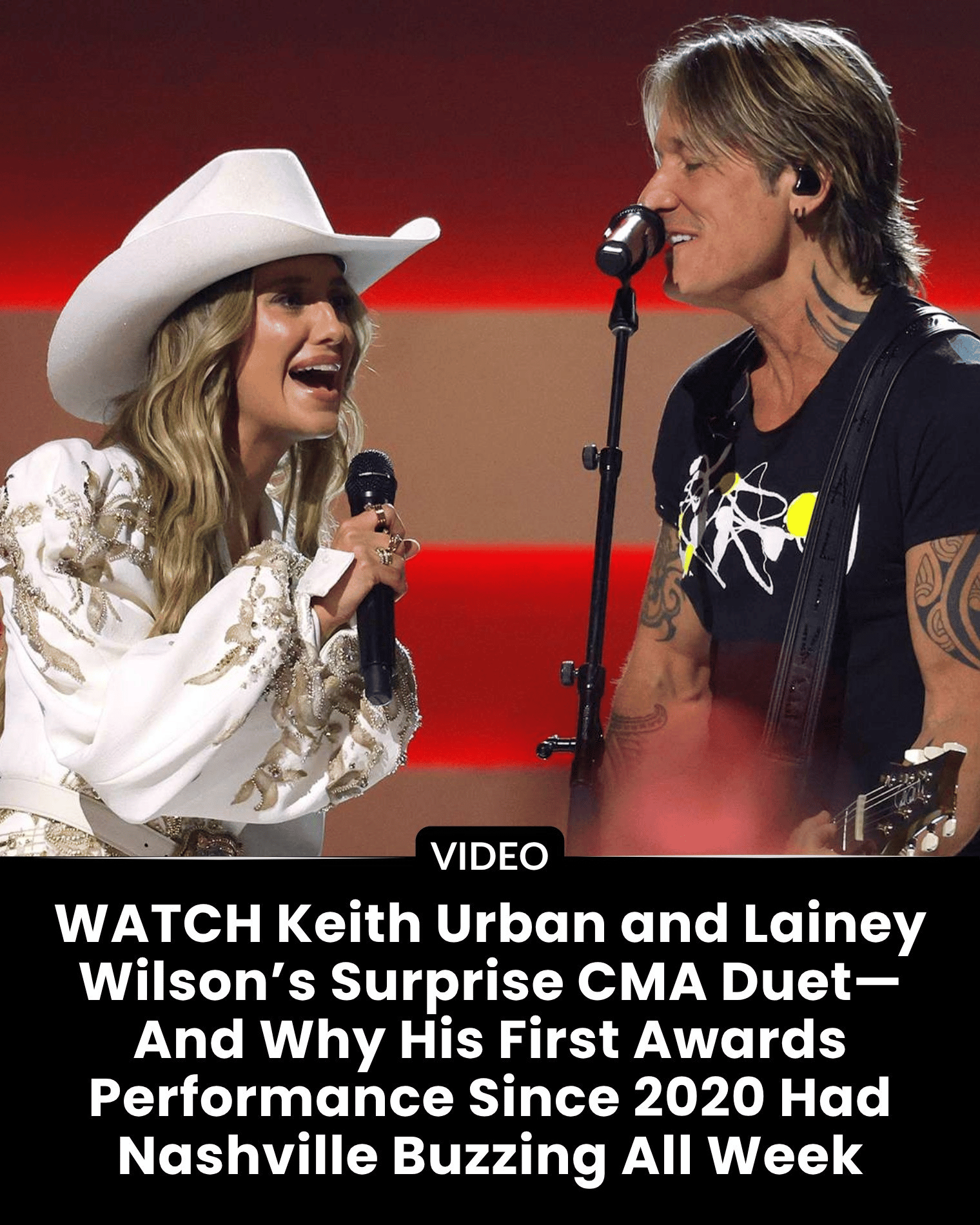 Surprise Duet: Keith Urban Joins Lainey Wilson to Close CMA Opening Medley