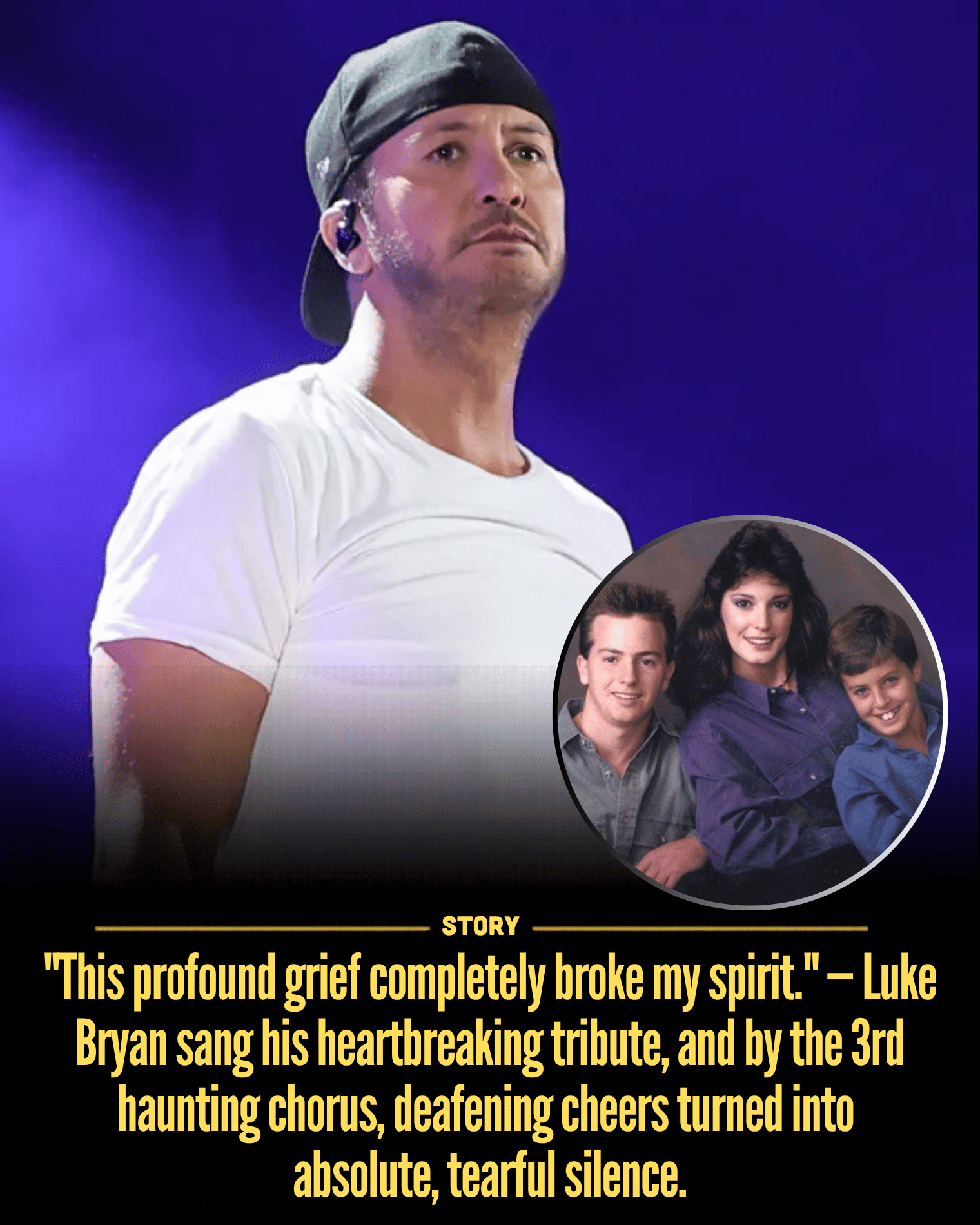 “This profound grief completely broke my spirit.” — Luke Bryan sang his heartbreaking tribute, and by the 3rd haunting chorus, deafening cheers turned into absolute, tearful silence.