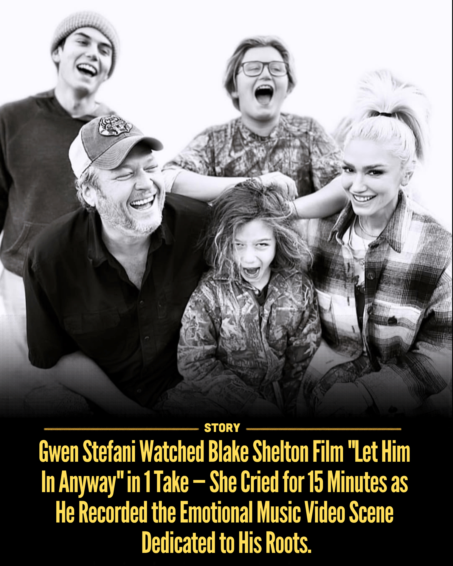 Gwen Stefani Watched Blake Shelton Film “Let Him In Anyway” in 1 Take — She Cried for 15 Minutes as He Recorded the Emotional Music Video Scene Dedicated to His Roots.