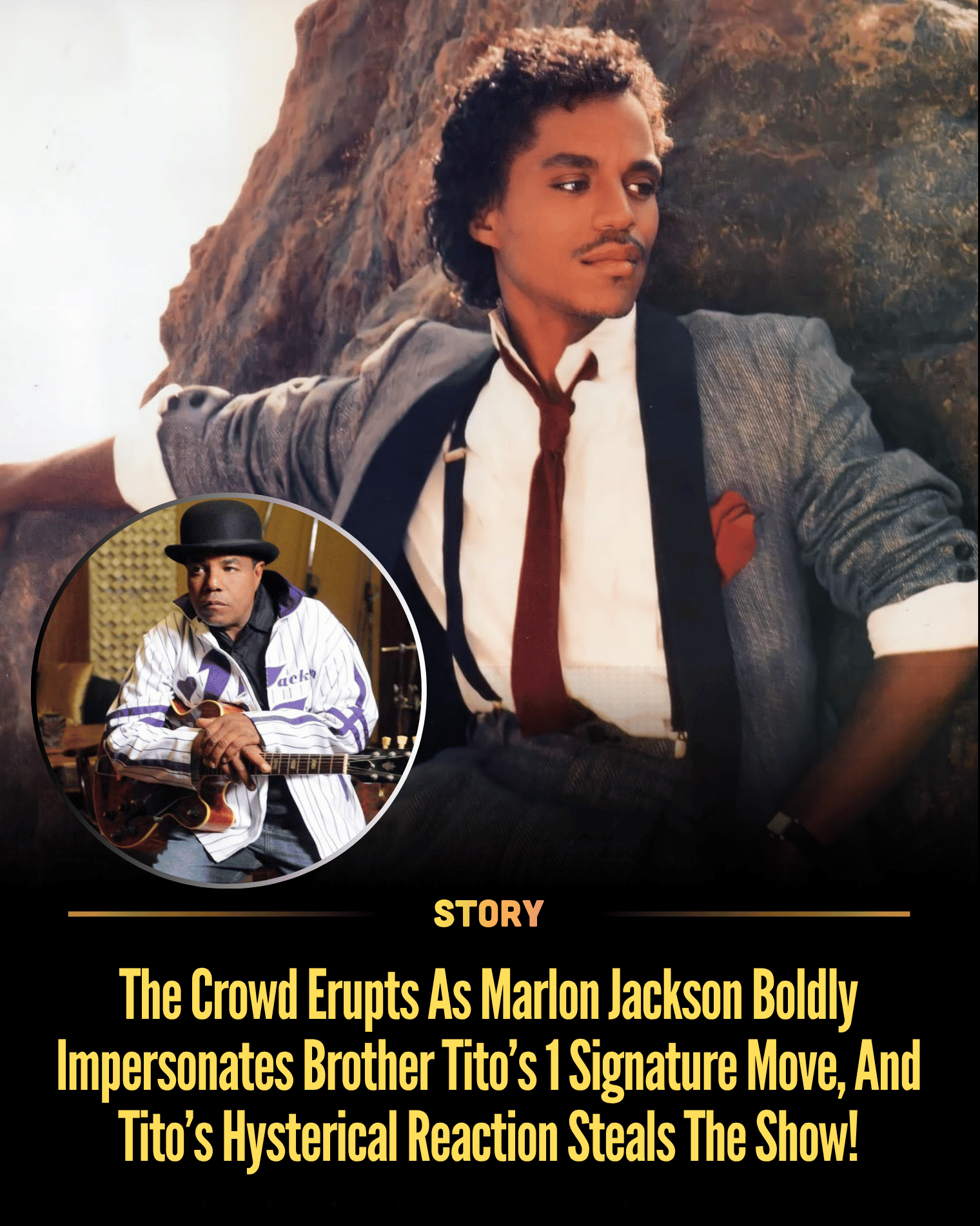 The Crowd Erupts As Marlon Jackson Boldly Impersonates Brother Tito’s 1 Signature Move, And Tito’s Hysterical Reaction Steals The Show!