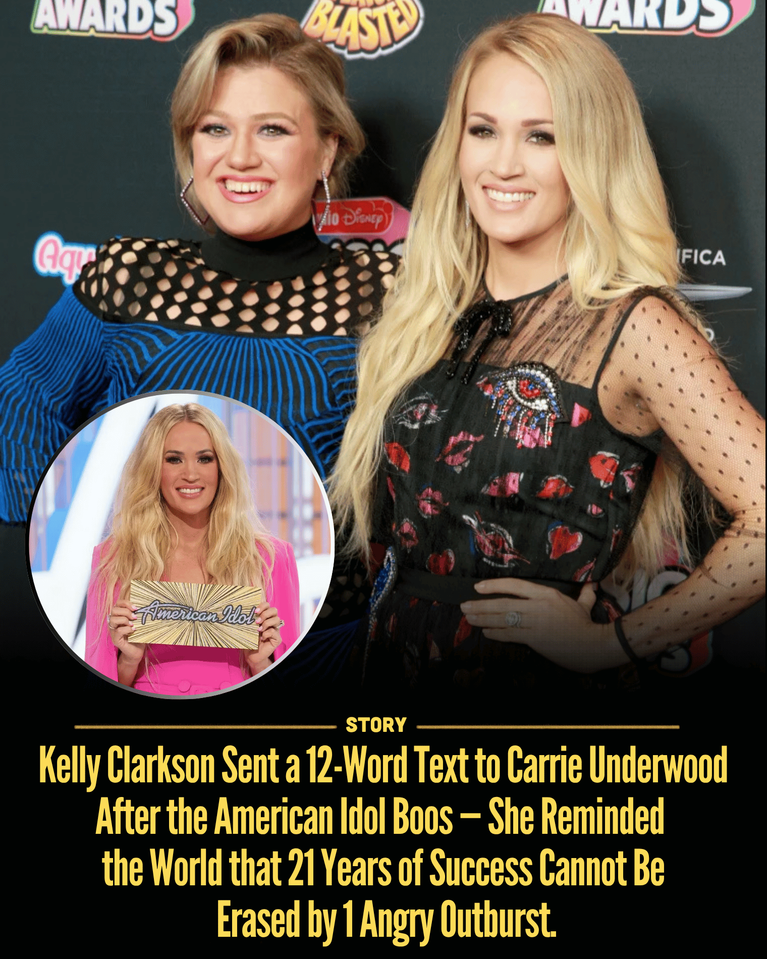 Kelly Clarkson Sent a 12-Word Text to Carrie Underwood After the American Idol Boos — She Reminded the World that 21 Years of Success Cannot Be Erased by 1 Angry Outburst.