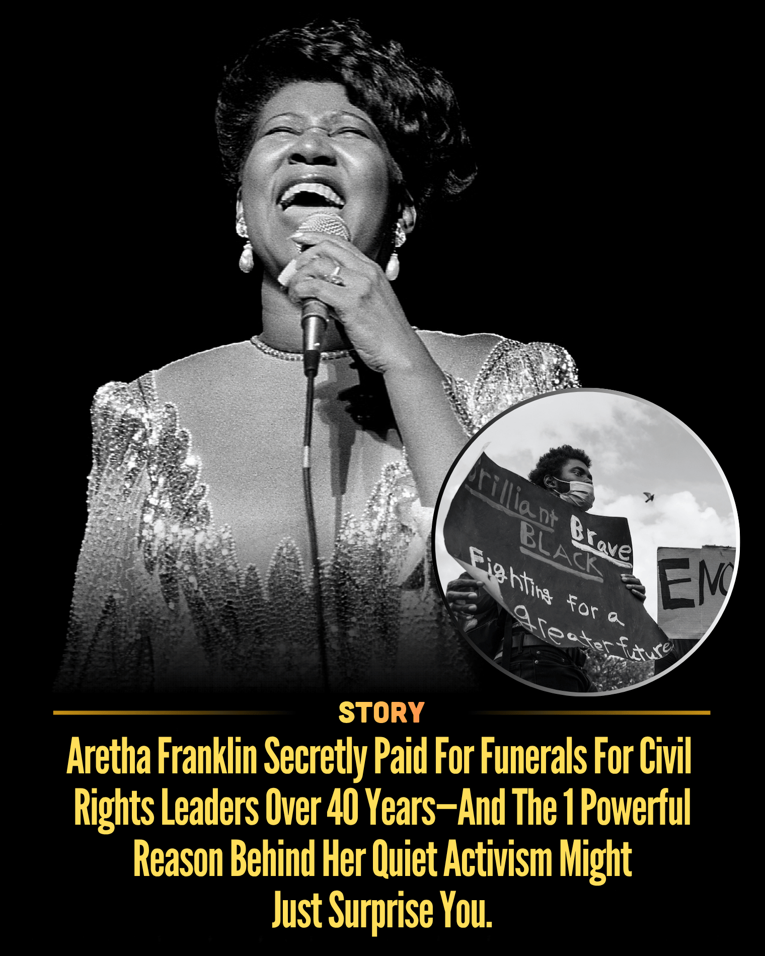 Aretha Franklin Secretly Paid For Funerals For Civil Rights Leaders Over 40 Years—And The 1 Powerful Reason Behind Her Quiet Activism Might Just Surprise You.