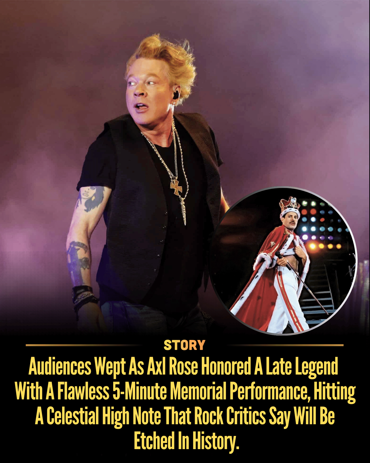 Audiences Wept As Axl Rose Honored A Late Legend With A Flawless 5-Minute Memorial Performance, Hitting A Celestial High Note That Rock Critics Say Will Be Etched In History.