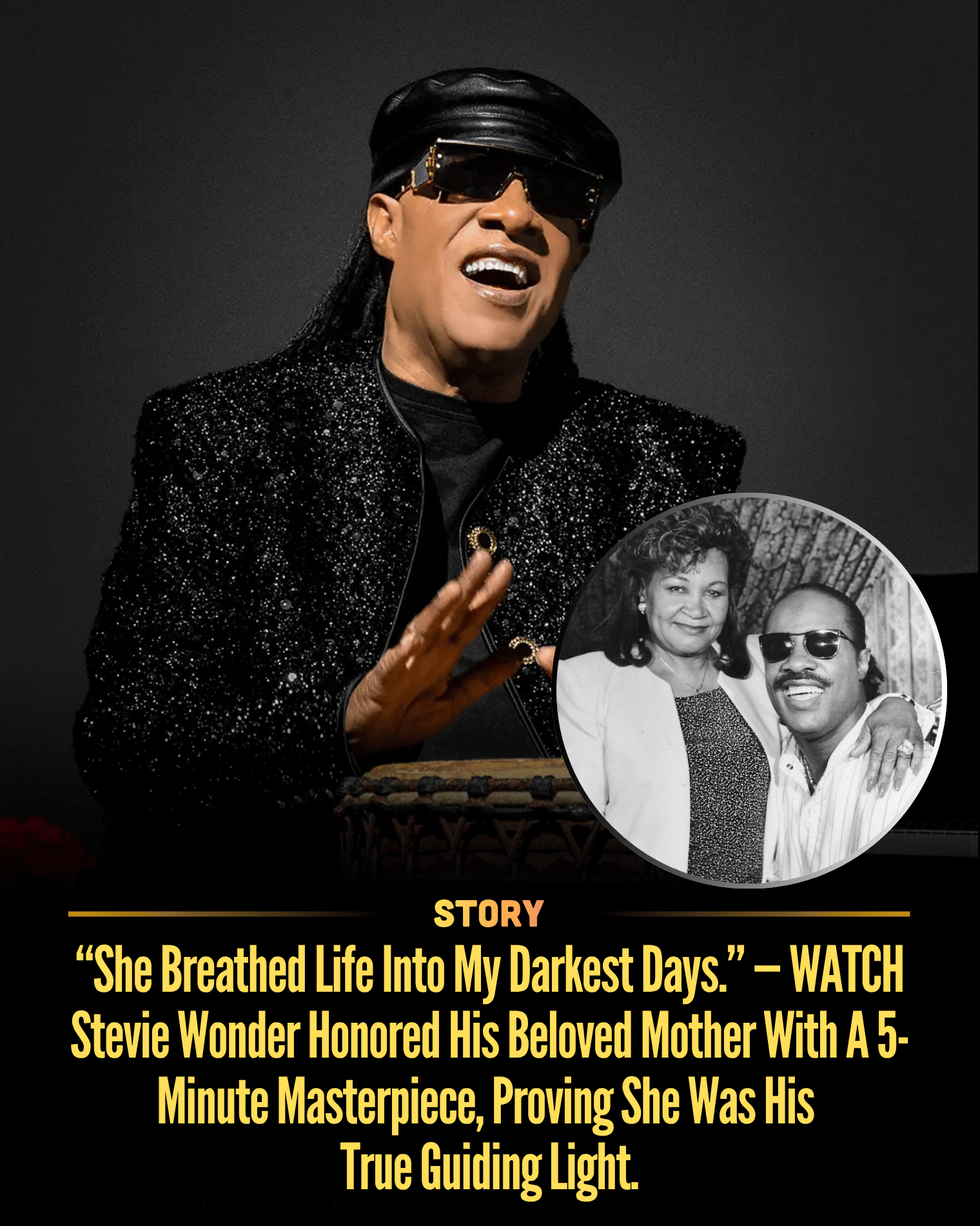 “She Breathed Life Into My Darkest Days.” — WATCH Stevie Wonder Honored His Beloved Mother With A 5-Minute Masterpiece, Proving She Was His True Guiding Light.