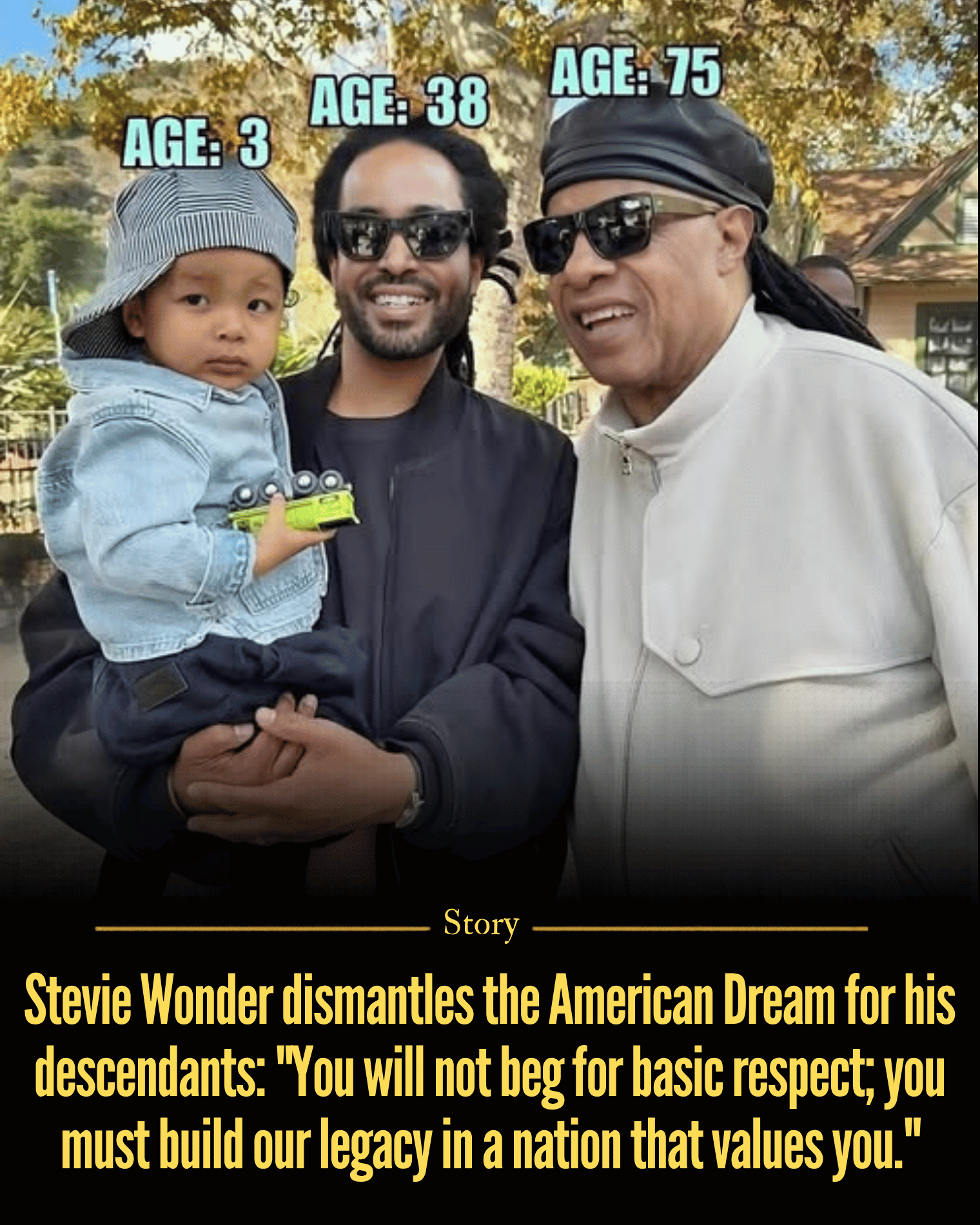 Stevie Wonder dismantles the American Dream for his descendants: “You will not beg for basic respect; you must build our legacy in a nation that values you.”