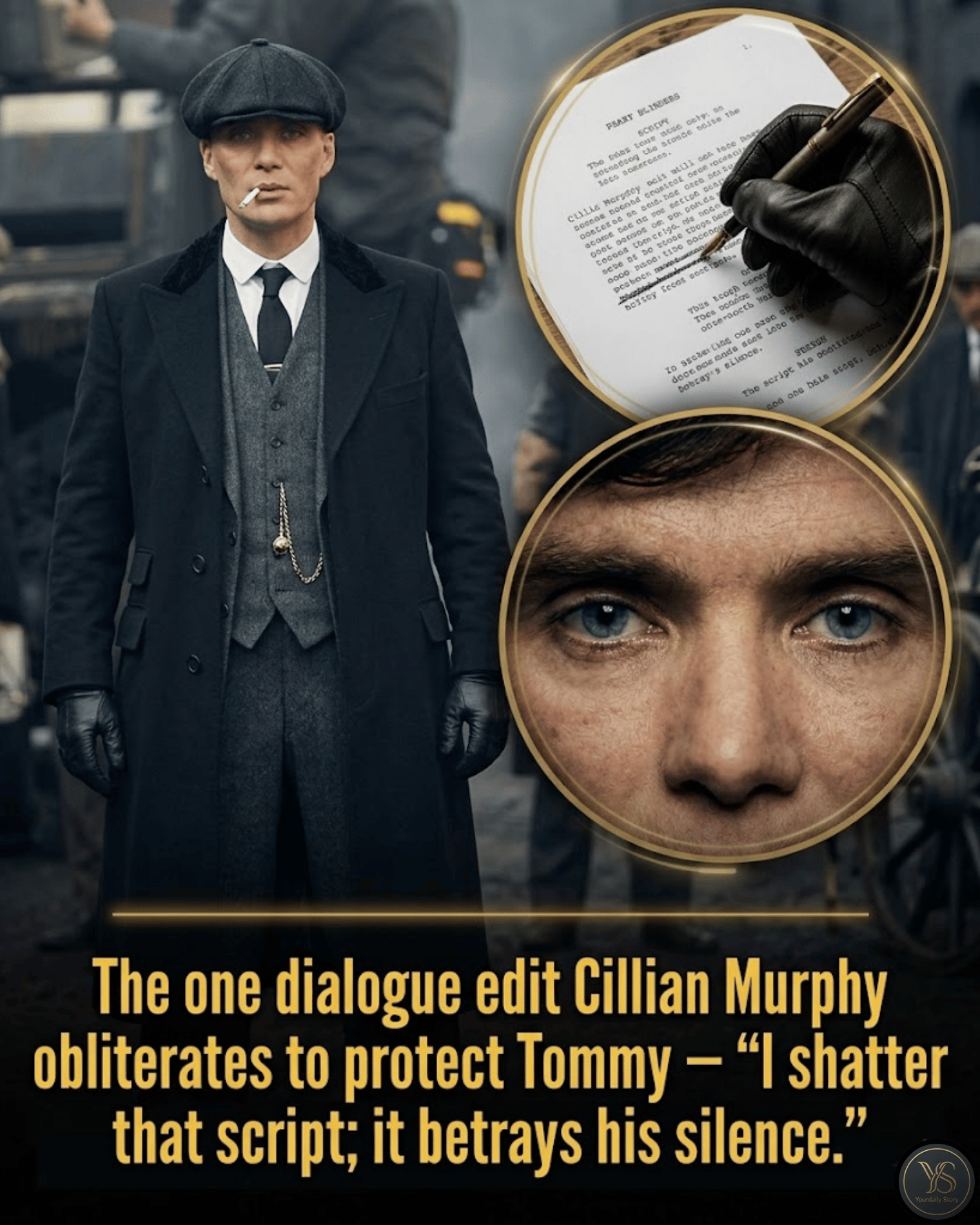 The one dialogue edit Cillian Murphy obliterates to protect Tommy — “I shatter that script; it betrays his silence.”