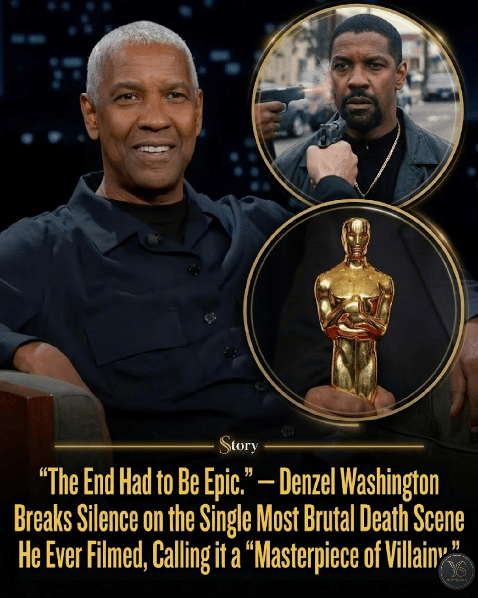 “The End Had to Be Epic.” — Denzel Washington Breaks Silence on the Single Most Brutal Death Scene He Ever Filmed, Calling it a “Masterpiece of Villainy.”
