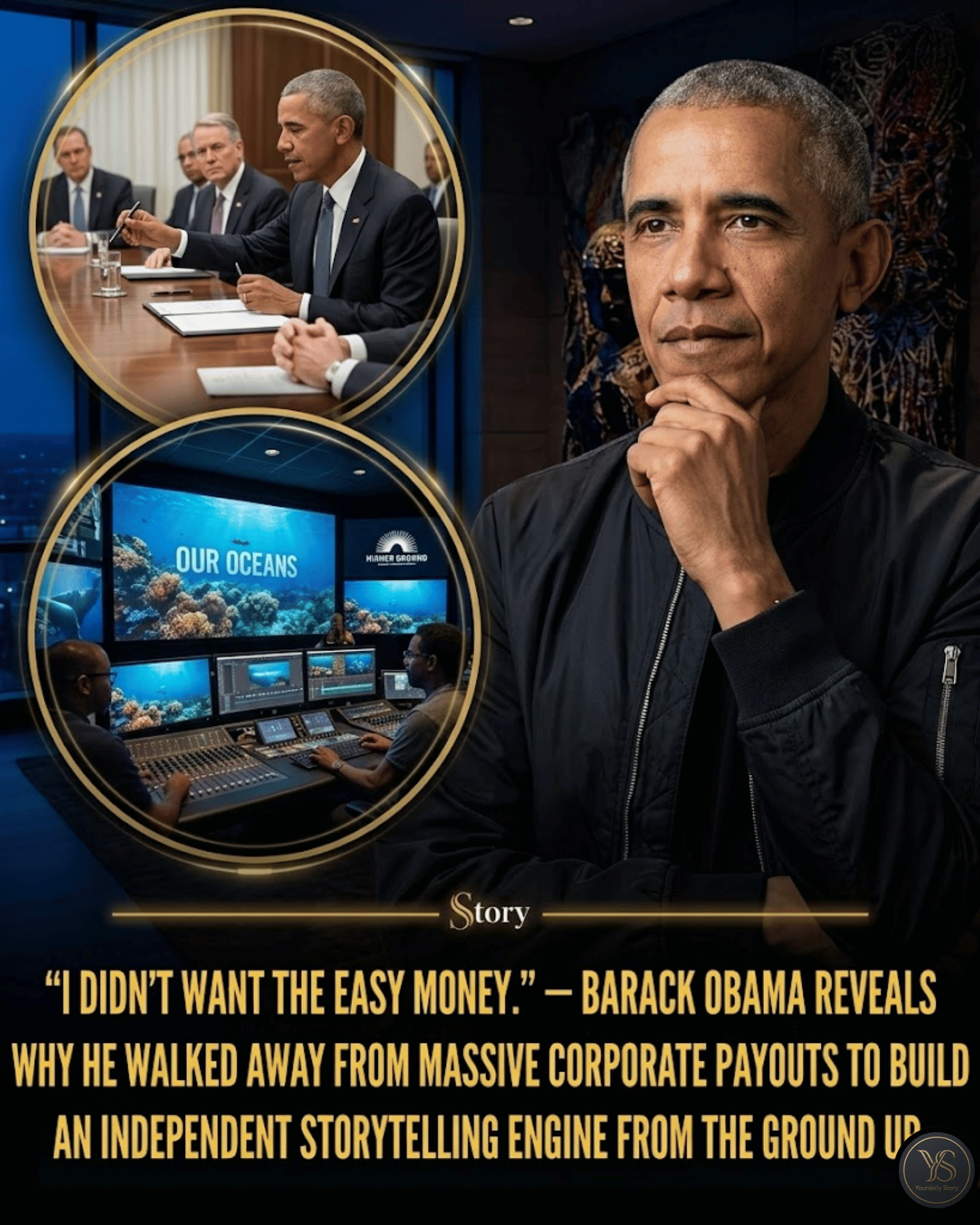“I didn’t want the easy money.” — Barack Obama reveals why he walked away from massive corporate payouts to build an independent storytelling engine from the ground up.