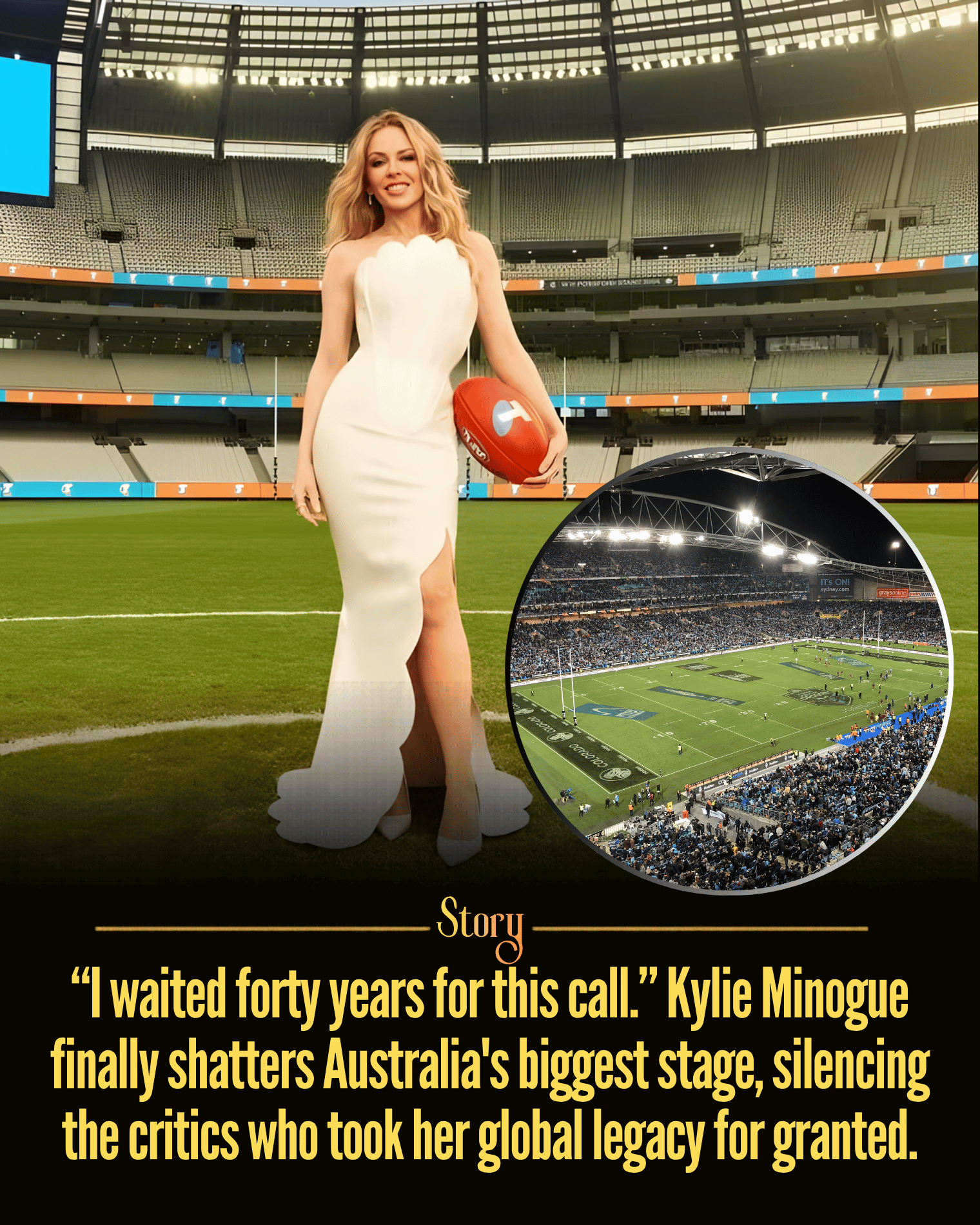 “I waited forty years for this call.” Kylie Minogue finally shatters Australia’s biggest stage, silencing the critics who took her global legacy for granted.