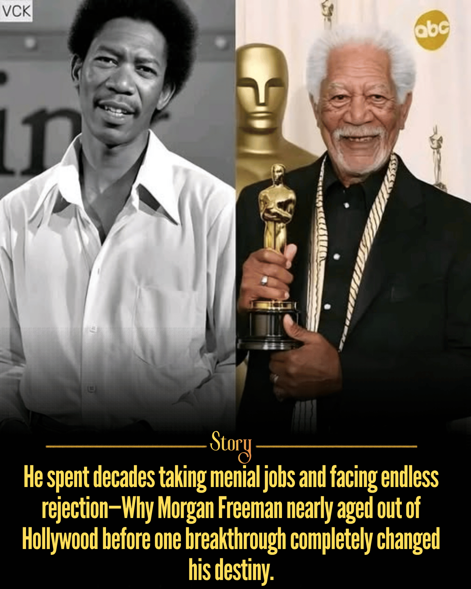 He spent decades taking menial jobs and facing endless rejection—Why Morgan Freeman nearly aged out of Hollywood before one breakthrough completely changed his destiny.