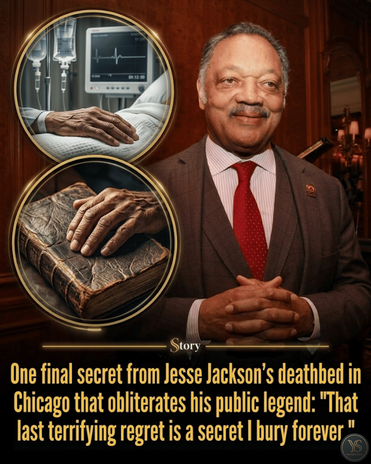 One final secret from Jesse Jackson’s deathbed in Chicago that obliterates his public legend: “That last terrifying regret is a secret I bury forever.”