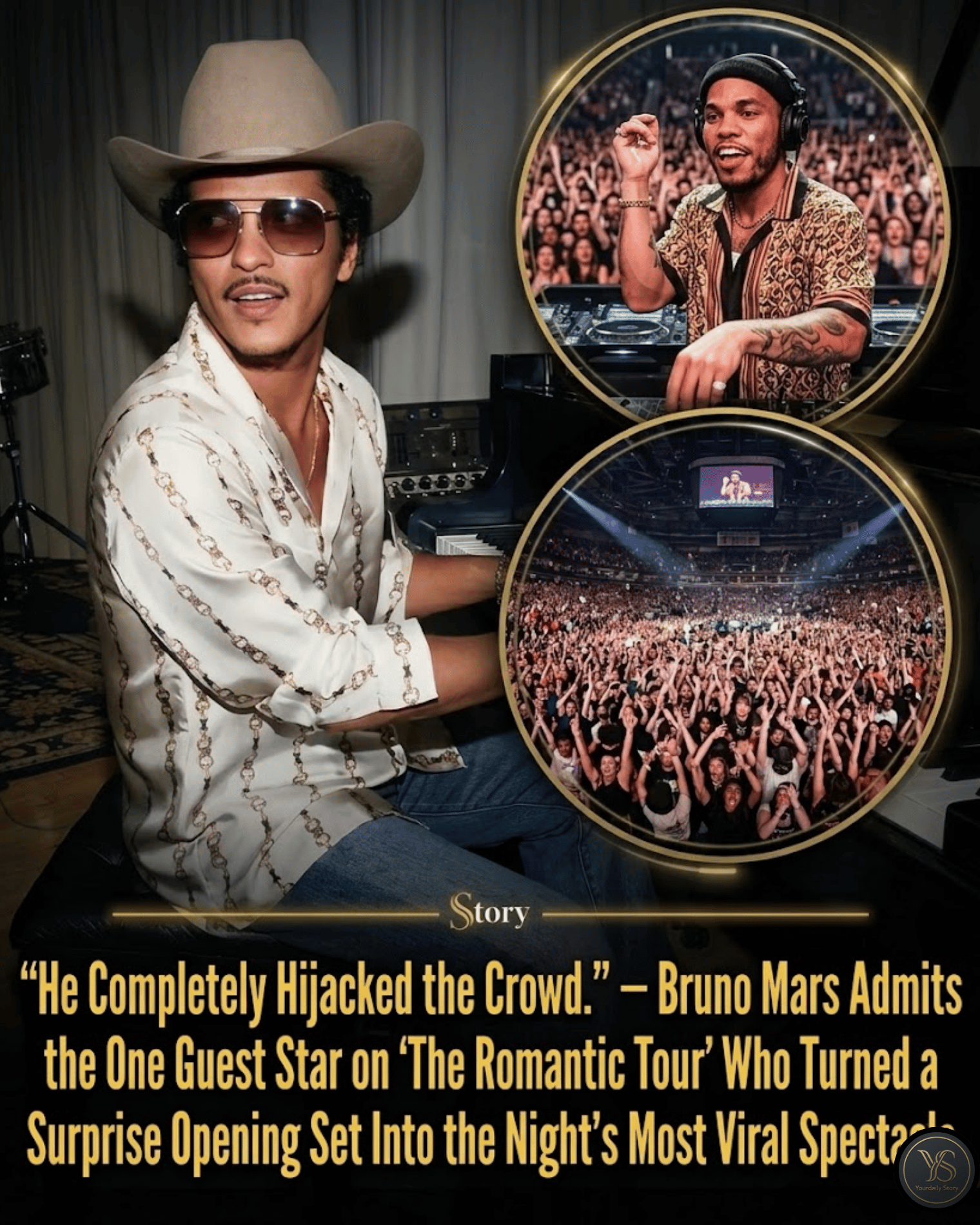 “He Completely Hijacked the Crowd.” — Bruno Mars Admits the One Guest Star on ‘The Romantic Tour’ Who Turned a Surprise Opening Set Into the Night’s Most Viral Spectacle.