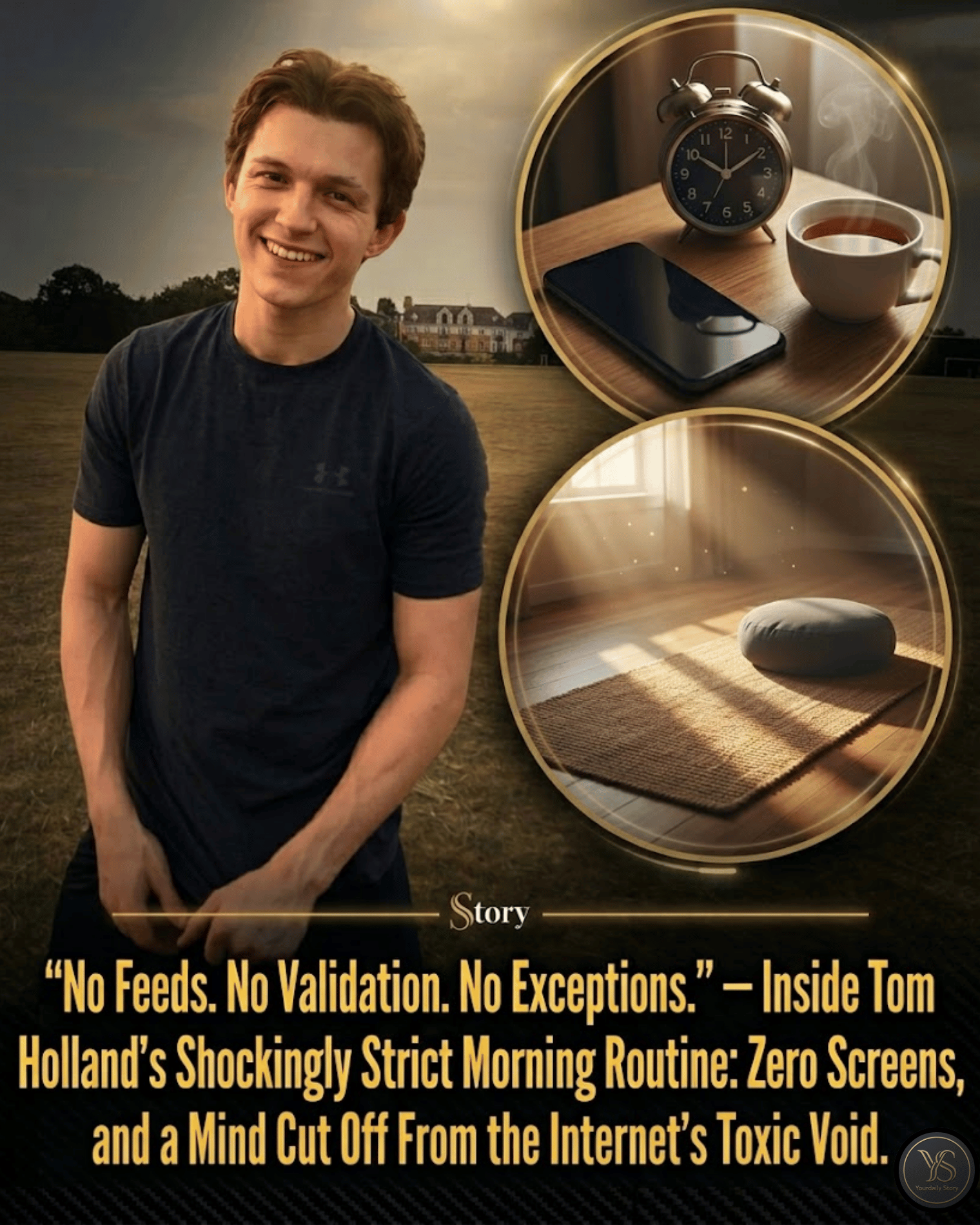 “No Feeds. No Validation. No Exceptions.” — Inside Tom Holland’s Shockingly Strict Morning Routine: Zero Screens, and a Mind Cut Off From the Internet’s Toxic Void.