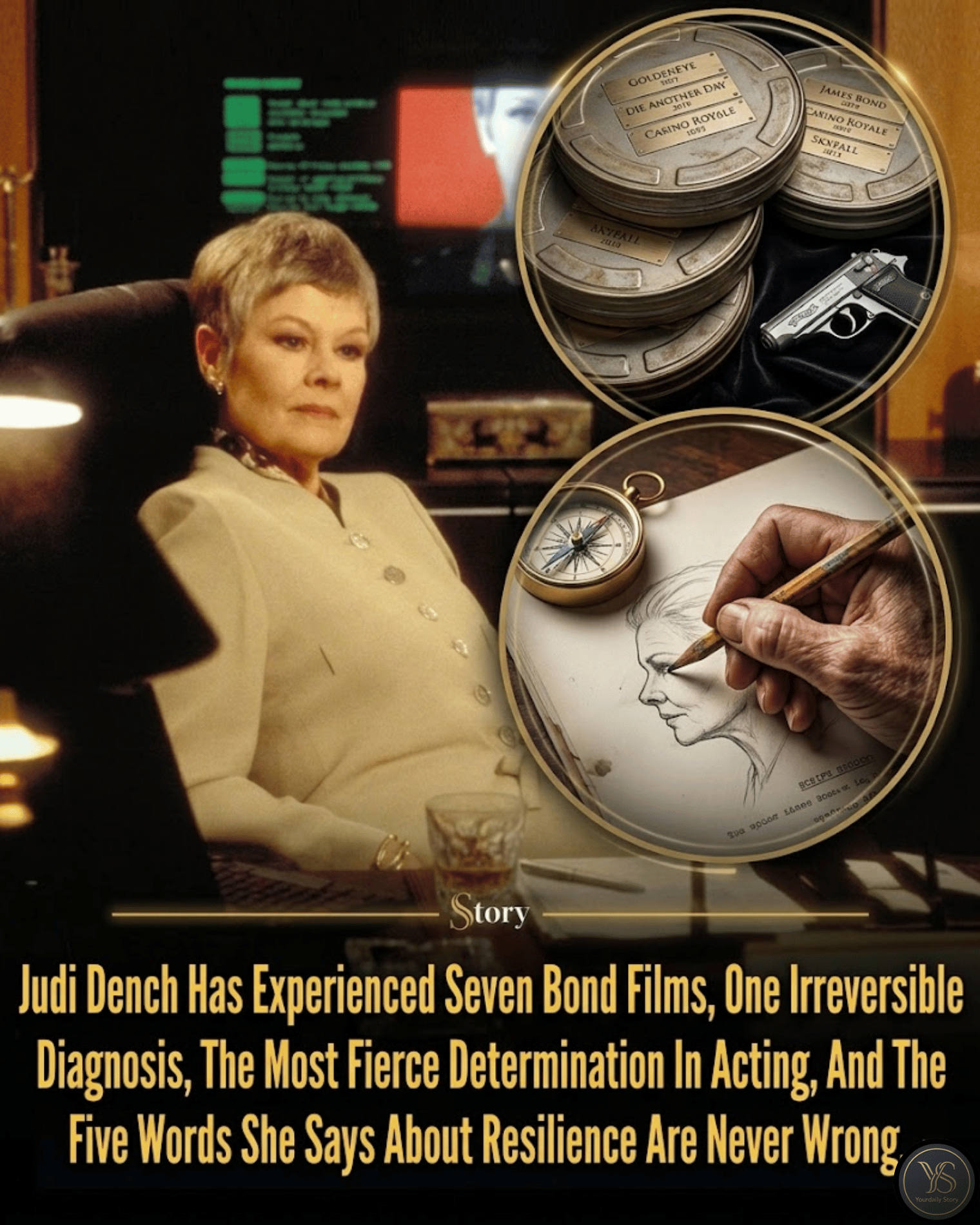 Judi Dench Has Experienced Seven Bond Films, One Irreversible Diagnosis, The Most Fierce Determination In Acting, And The Five Words She Says About Resilience Are Never Wrong.