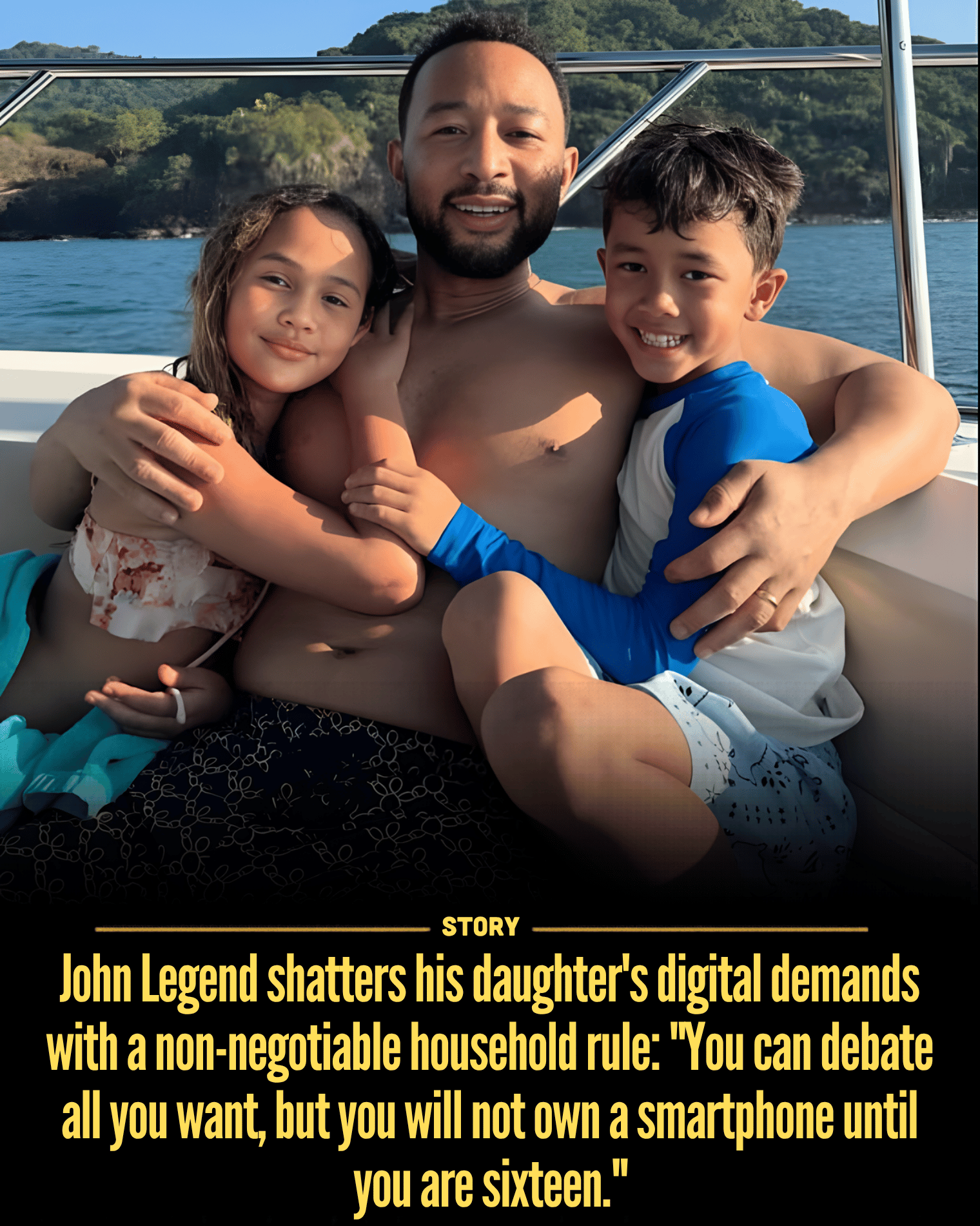 John Legend shatters his daughter’s digital demands with a non-negotiable household rule: “You can debate all you want, but you will not own a smartphone until you are sixteen.”