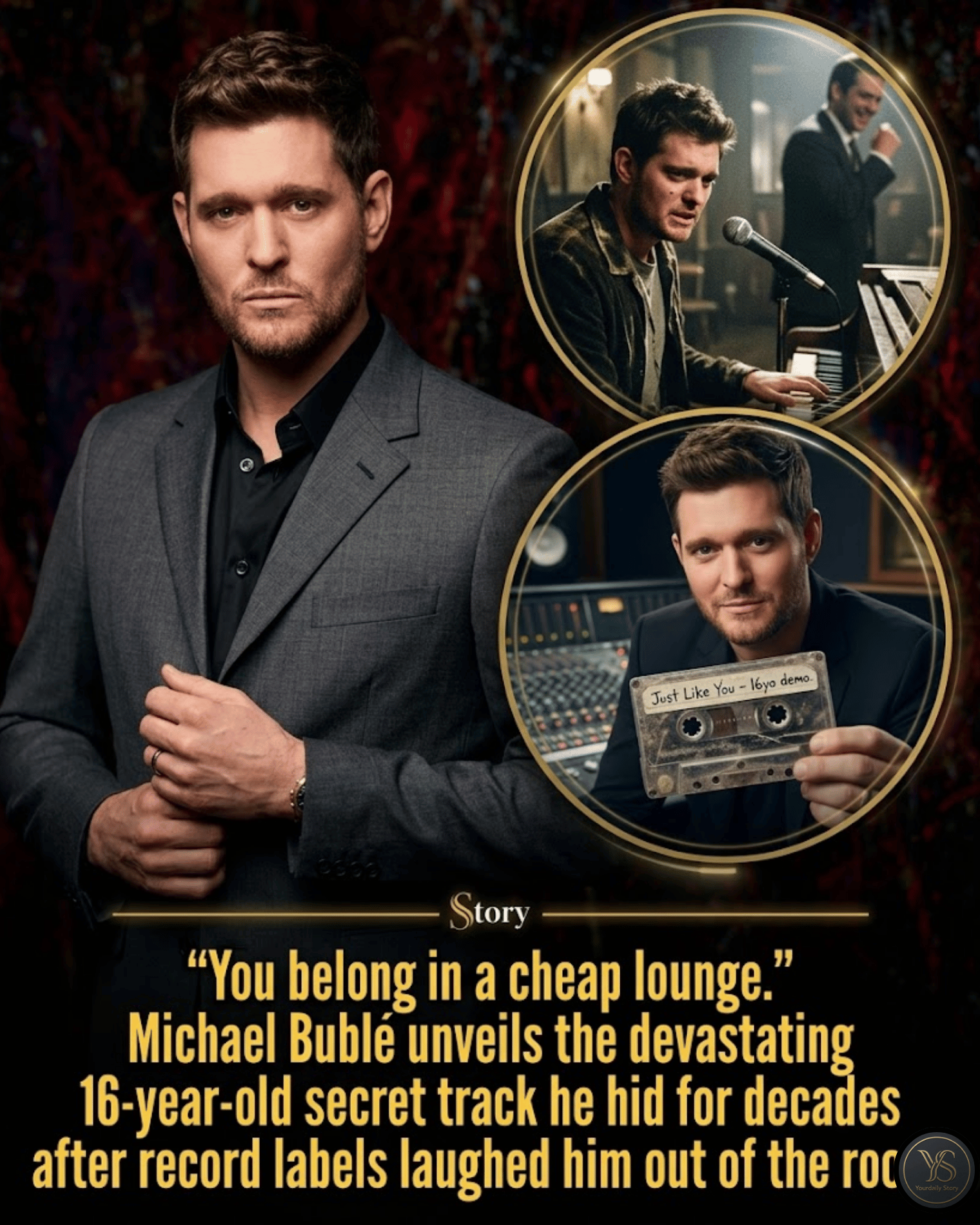 “You belong in a cheap lounge.” Michael Bublé unveils the devastating 16-year-old secret track he hid for decades after record labels laughed him out of the room.