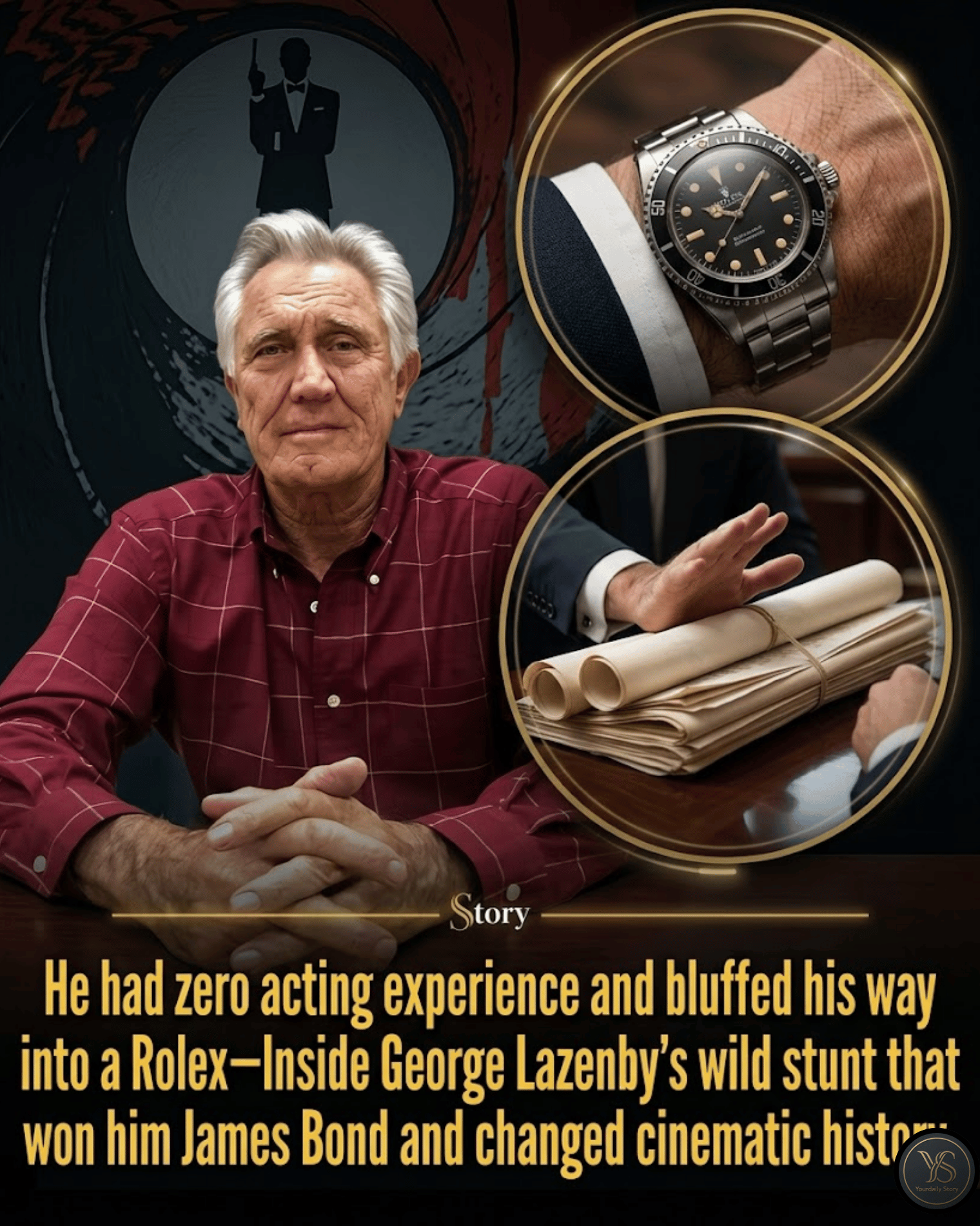 He had zero acting experience and bluffed his way into a Rolex—Inside George Lazenby’s wild stunt that won him James Bond and changed cinematic history.