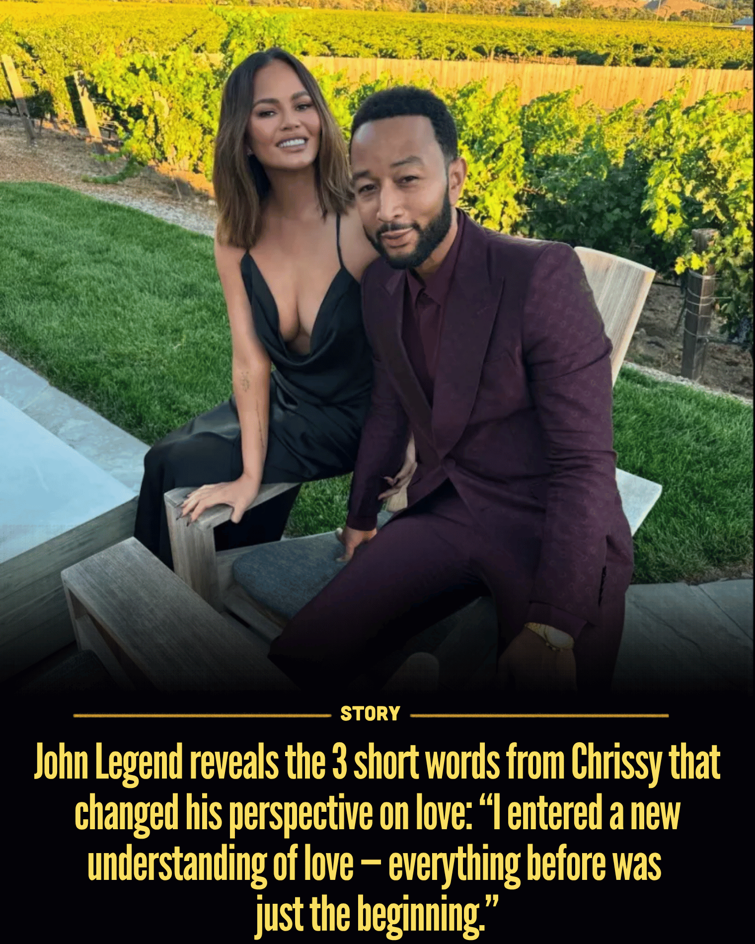 John Legend reveals the 3 short words from Chrissy that changed his perspective on love: “I entered a new understanding of love — everything before was just the beginning.”