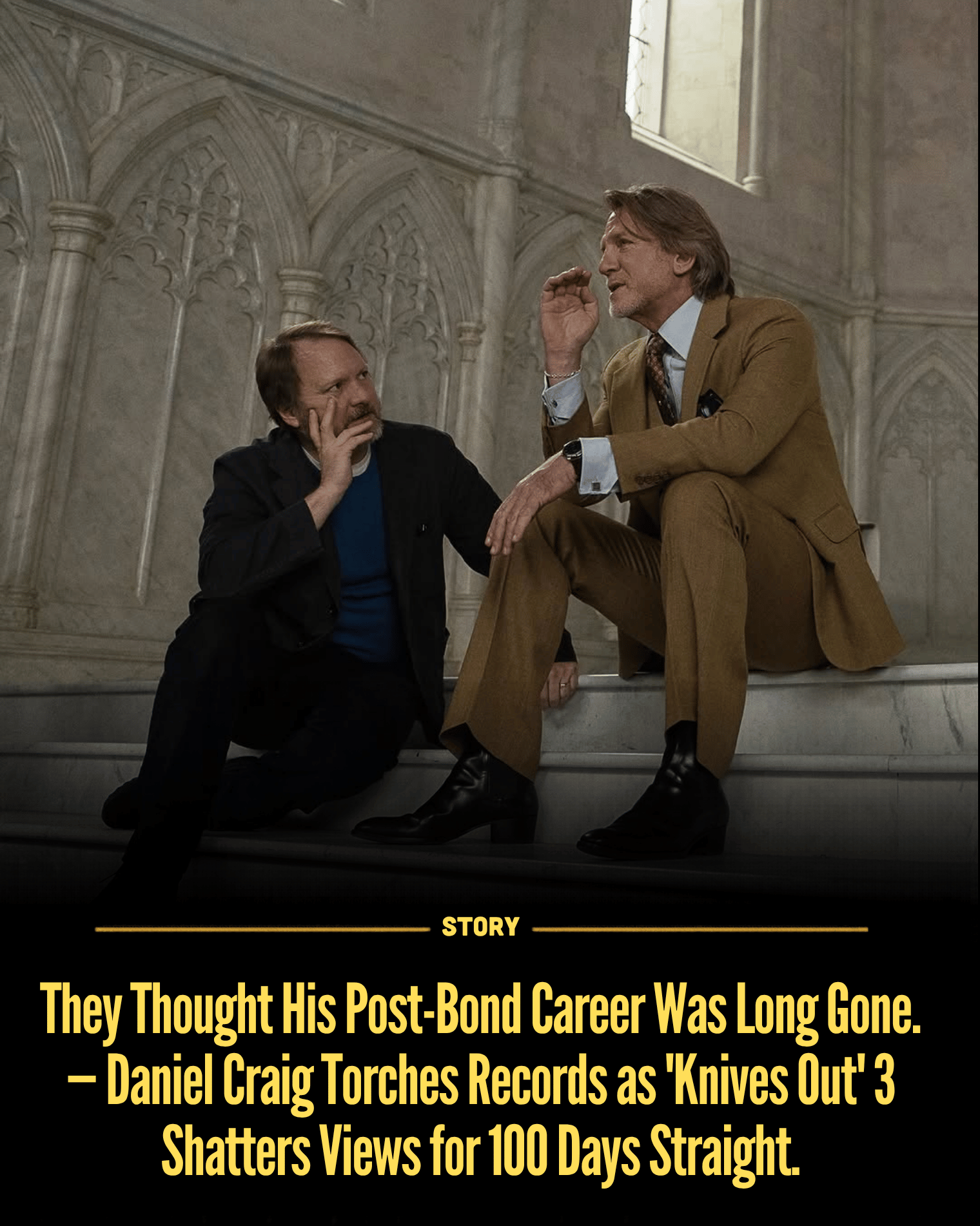 They Thought His Post-Bond Career Was Long Gone. — Daniel Craig Torches Records as ‘Knives Out’ 3 Shatters Views for 100 Days Straight.