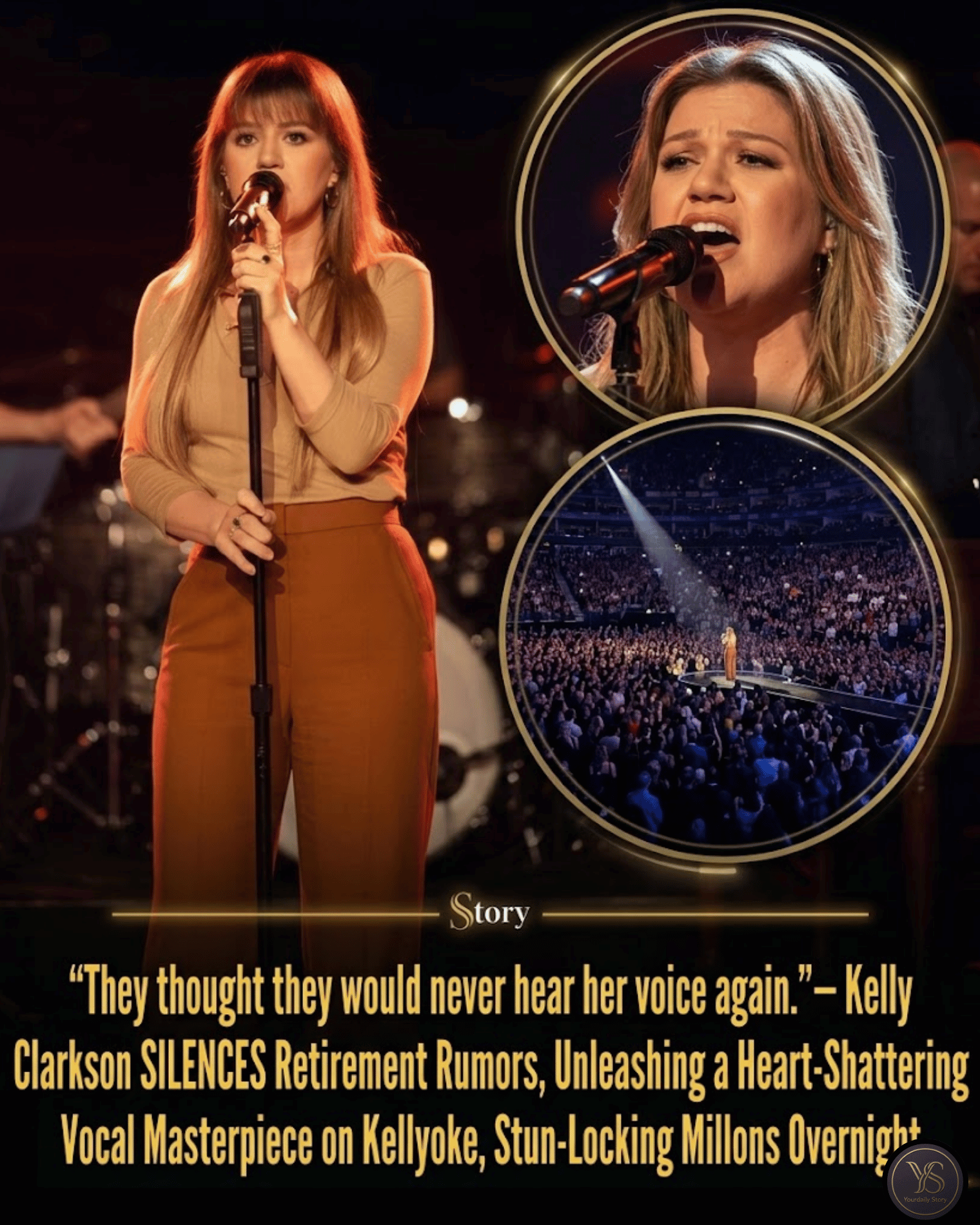 “They thought they would never hear her voice again.”— Kelly Clarkson SILENCES Retirement Rumors, Unleashing a Heart-Shattering Vocal Masterpiece on Kellyoke, Stun-Locking Millons Overnight.