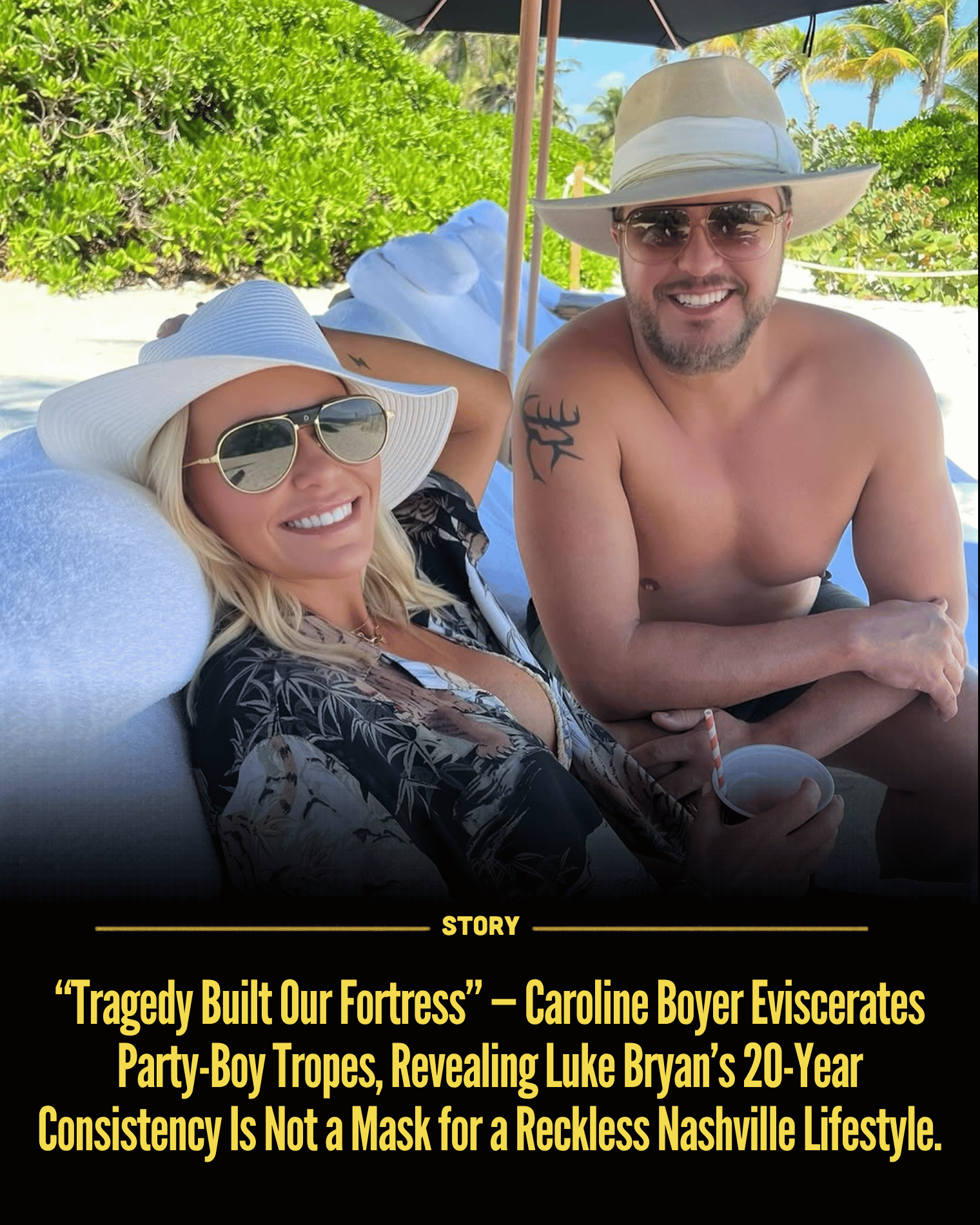 “Tragedy Built Our Fortress” — Caroline Boyer Eviscerates Party-Boy Tropes, Revealing Luke Bryan’s 20-Year Consistency Is Not a Mask for a Reckless Nashville Lifestyle.