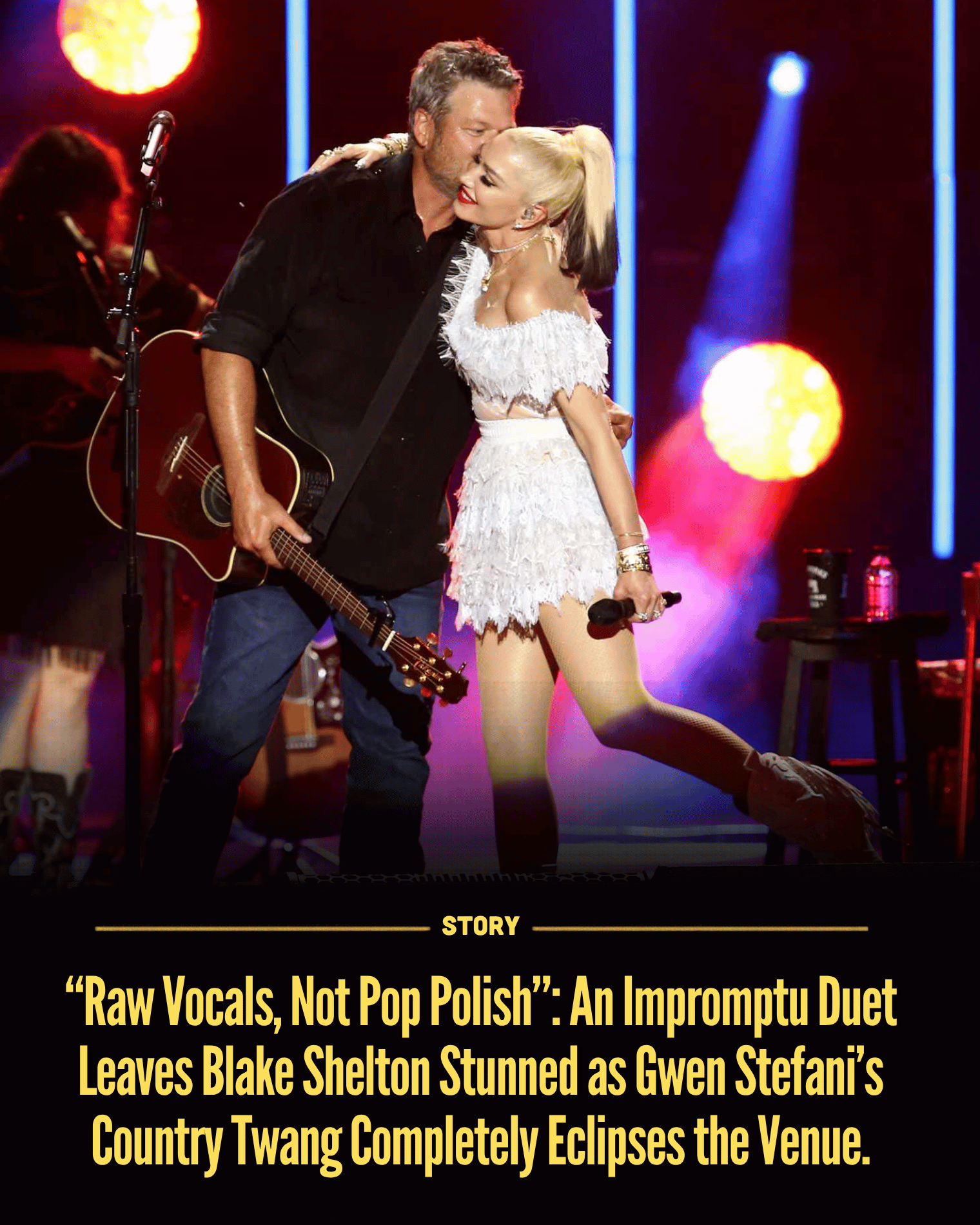 “Raw Vocals, Not Pop Polish”: An Impromptu Duet Leaves Blake Shelton Stunned as Gwen Stefani’s Country Twang Completely Eclipses the Venue.