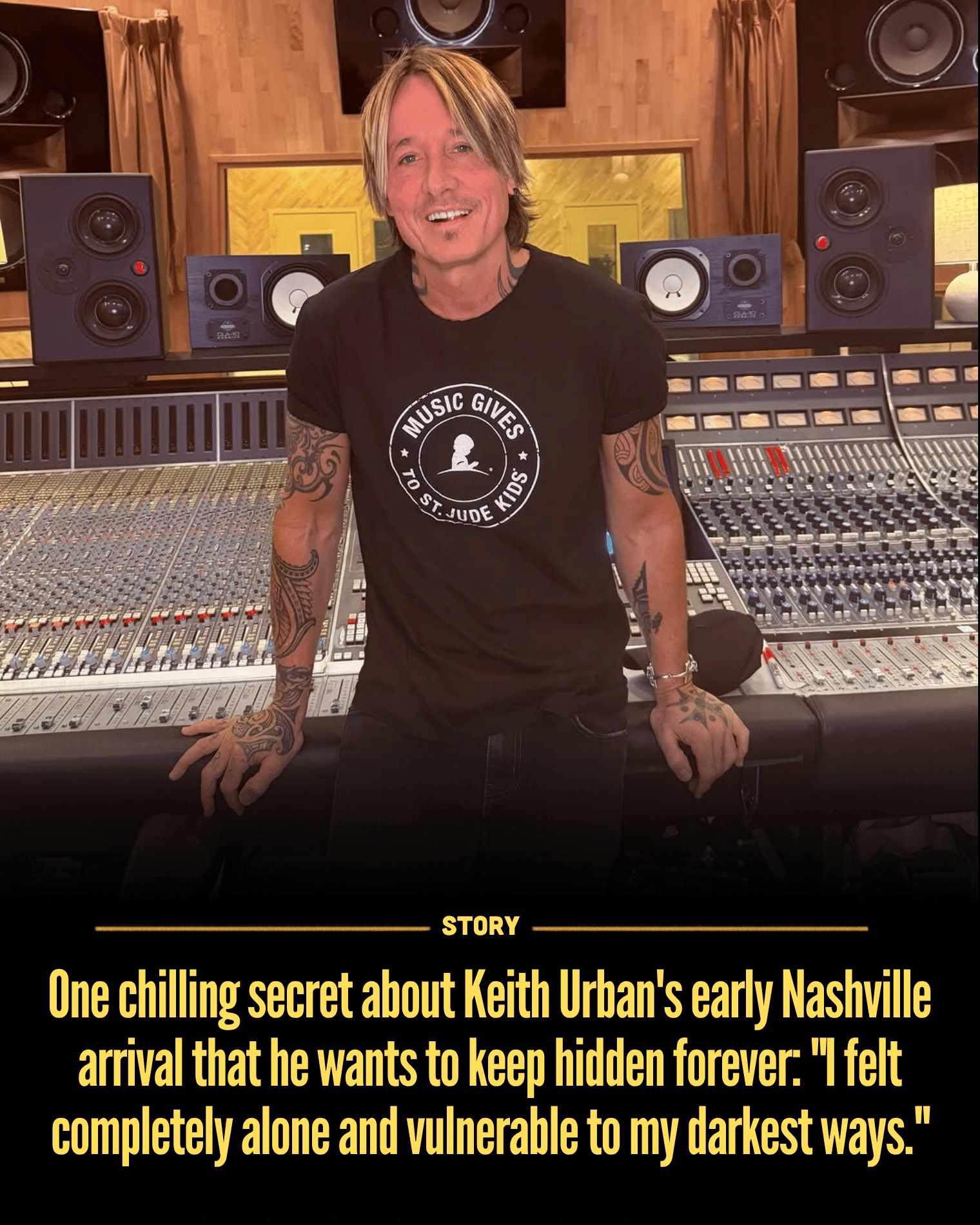 One chilling secret about Keith Urban’s early Nashville arrival that he wants to keep hidden forever: “I felt completely alone and vulnerable to my darkest ways.”
