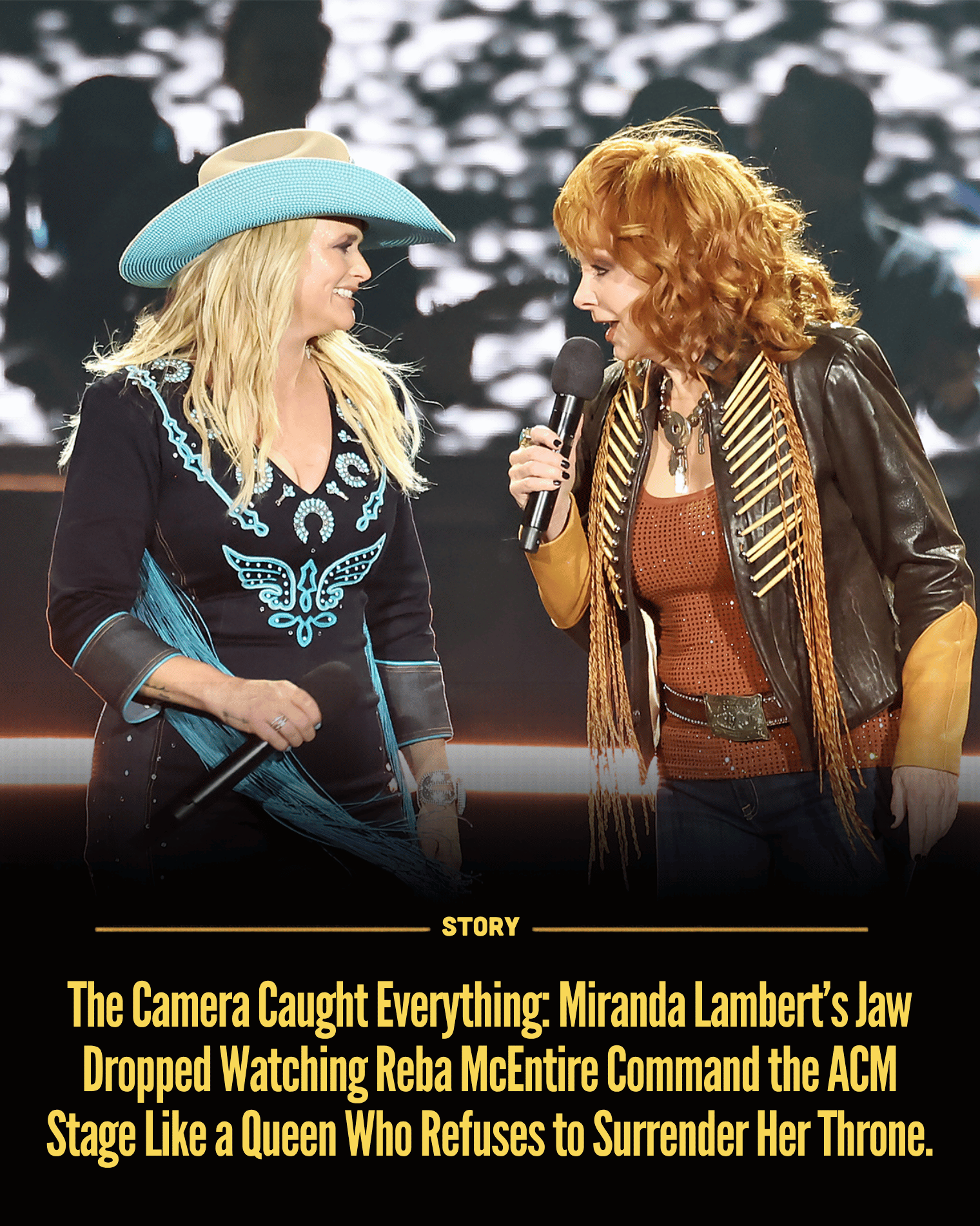 The Camera Caught Everything: Miranda Lambert’s Jaw Dropped Watching Reba McEntire Command the ACM Stage Like a Queen Who Refuses to Surrender Her Throne.