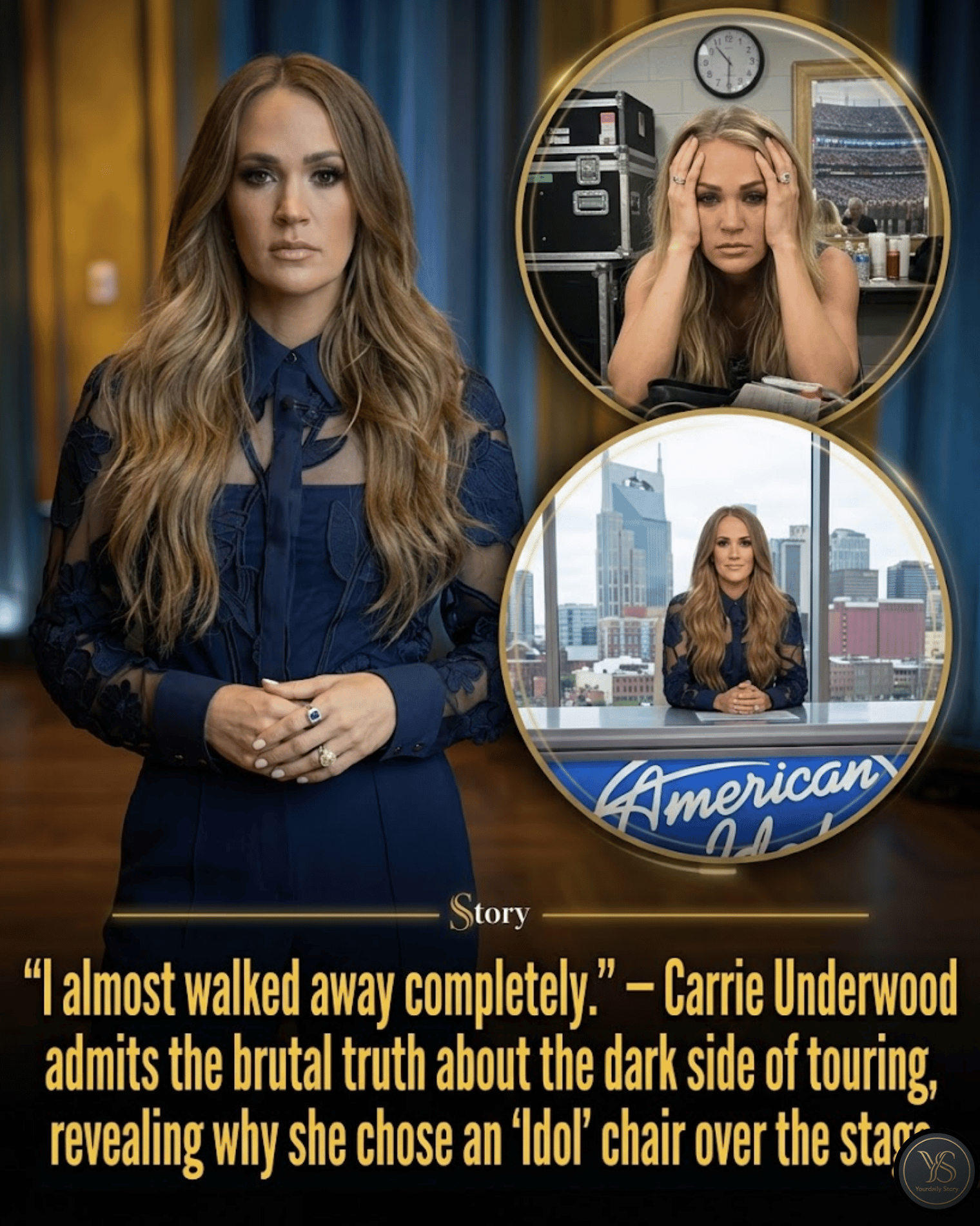 “I almost walked away completely.” — Carrie Underwood admits the brutal truth about the dark side of touring, revealing why she chose an ‘Idol’ chair over the stage.