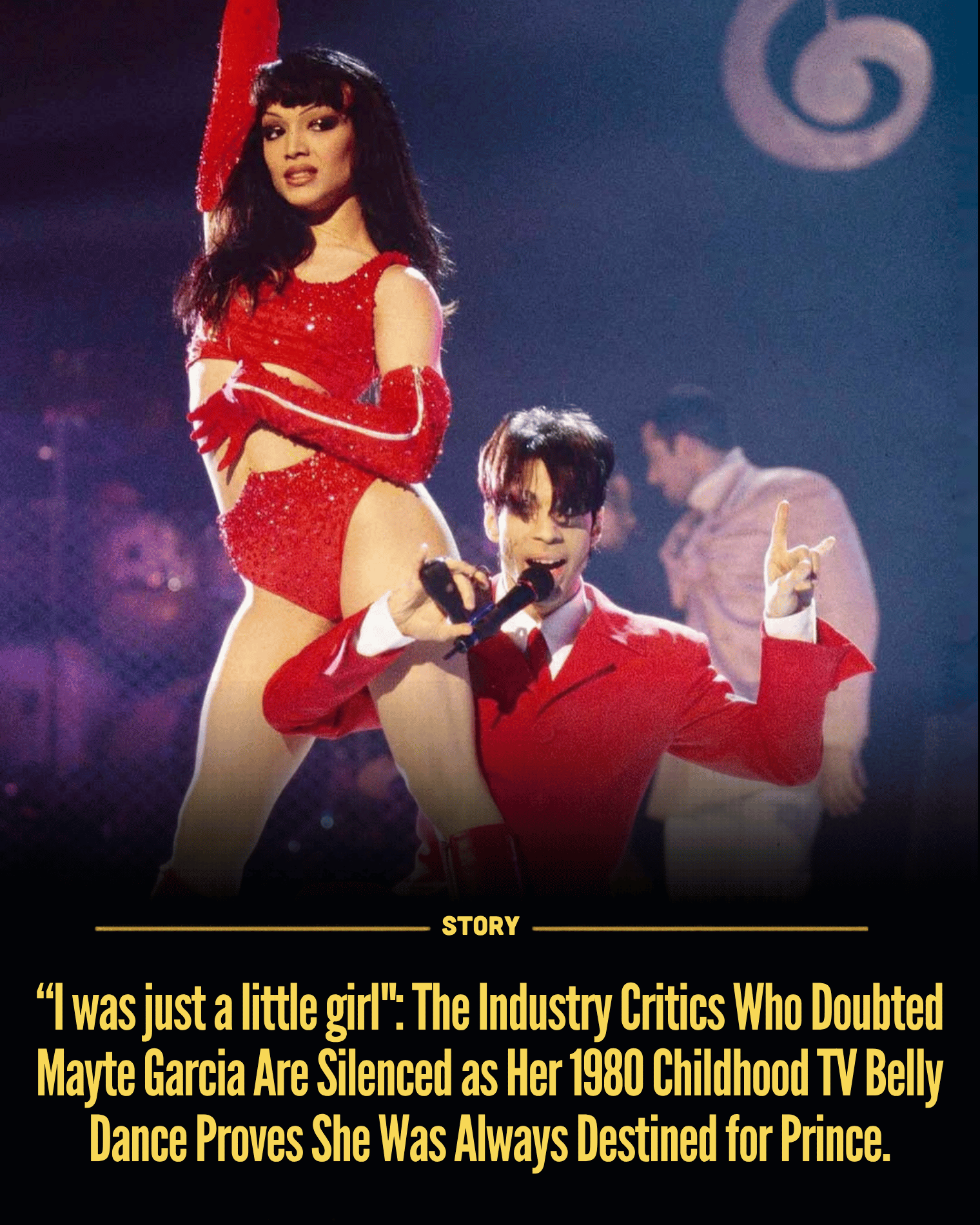 “I was just a little girl”: The Industry Critics Who Doubted Mayte Garcia Are Silenced as Her 1980 Childhood TV Belly Dance Proves She Was Always Destined for Prince.