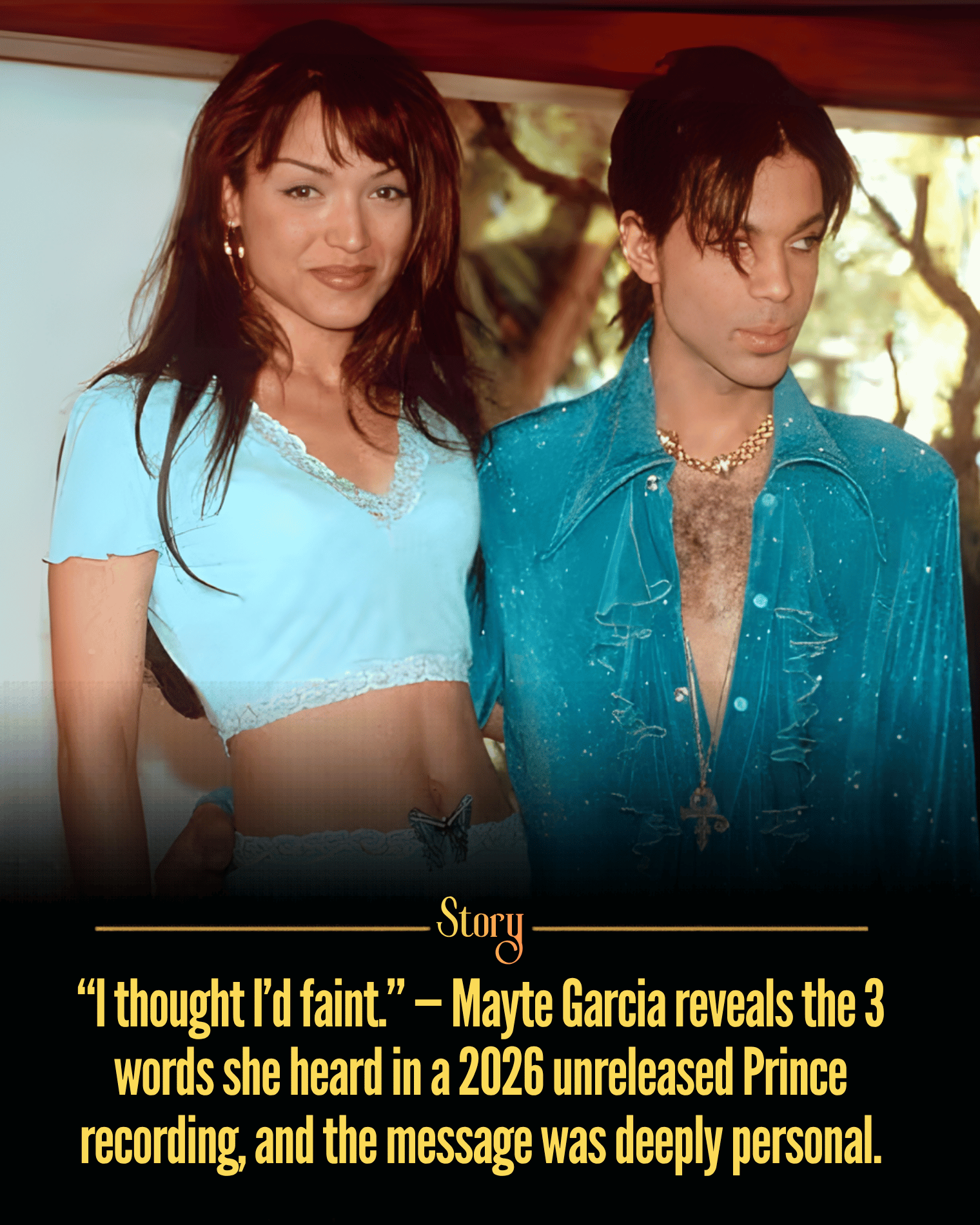 “I thought I’d faint.” — Mayte Garcia reveals the 3 words she heard in a 2026 unreleased Prince recording, and the message was deeply personal.