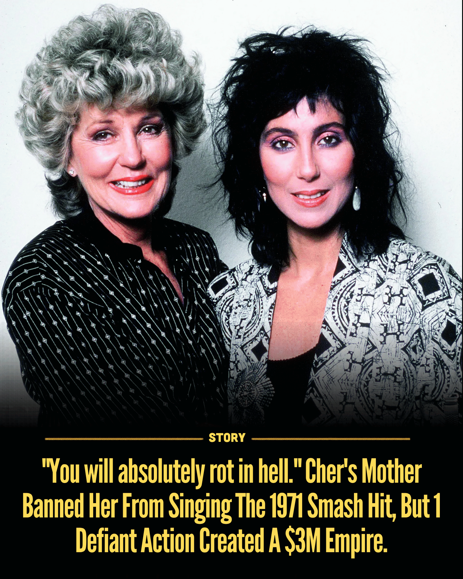 “You will absolutely rot in hell.” Cher’s Mother Banned Her From Singing The 1971 Smash Hit, But 1 Defiant Action Created A $3M Empire.