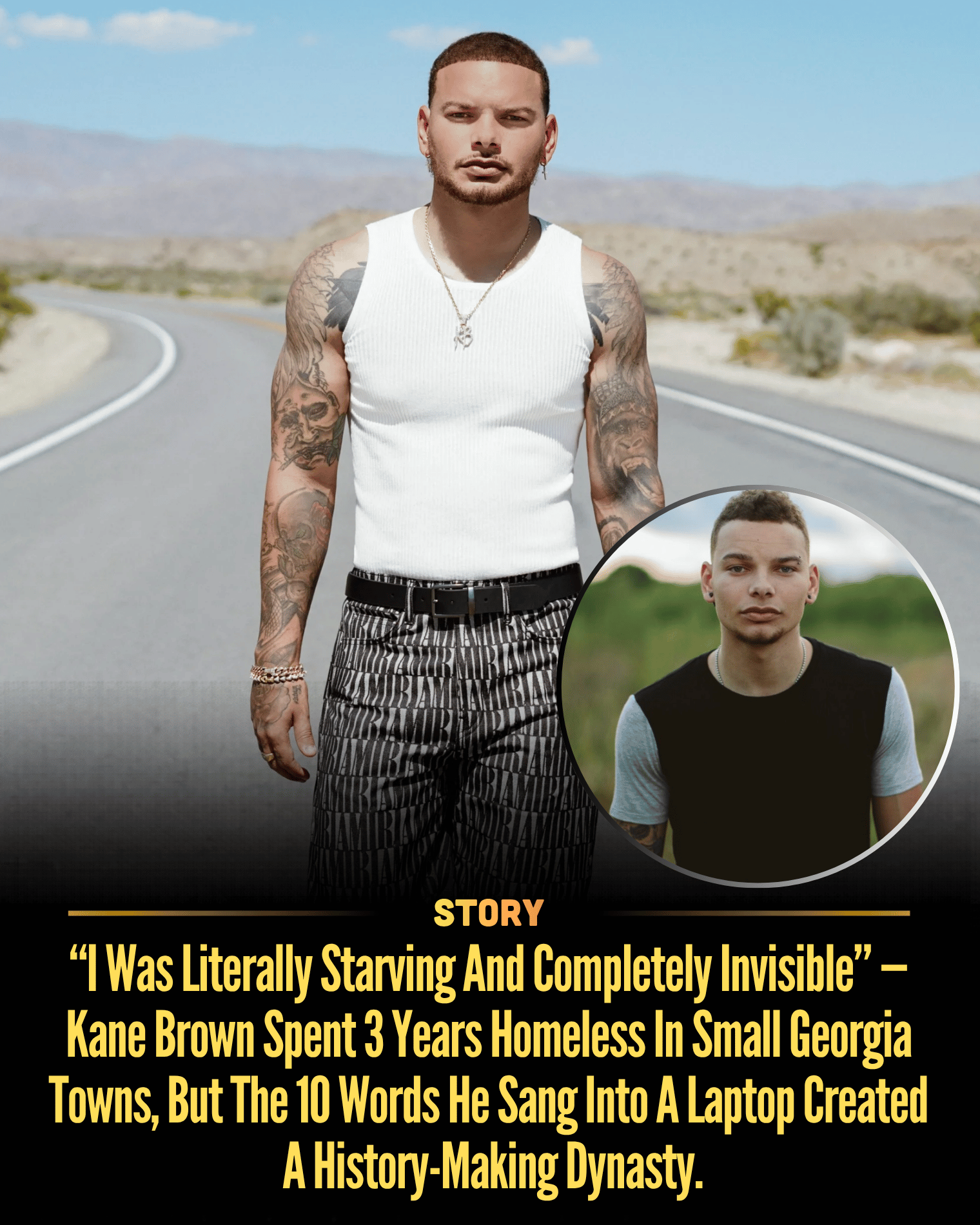 “I Was Literally Starving And Completely Invisible” — Kane Brown Spent 3 Years Homeless In Small Georgia Towns, But The 10 Words He Sang Into A Laptop Created A History-Making Dynasty.