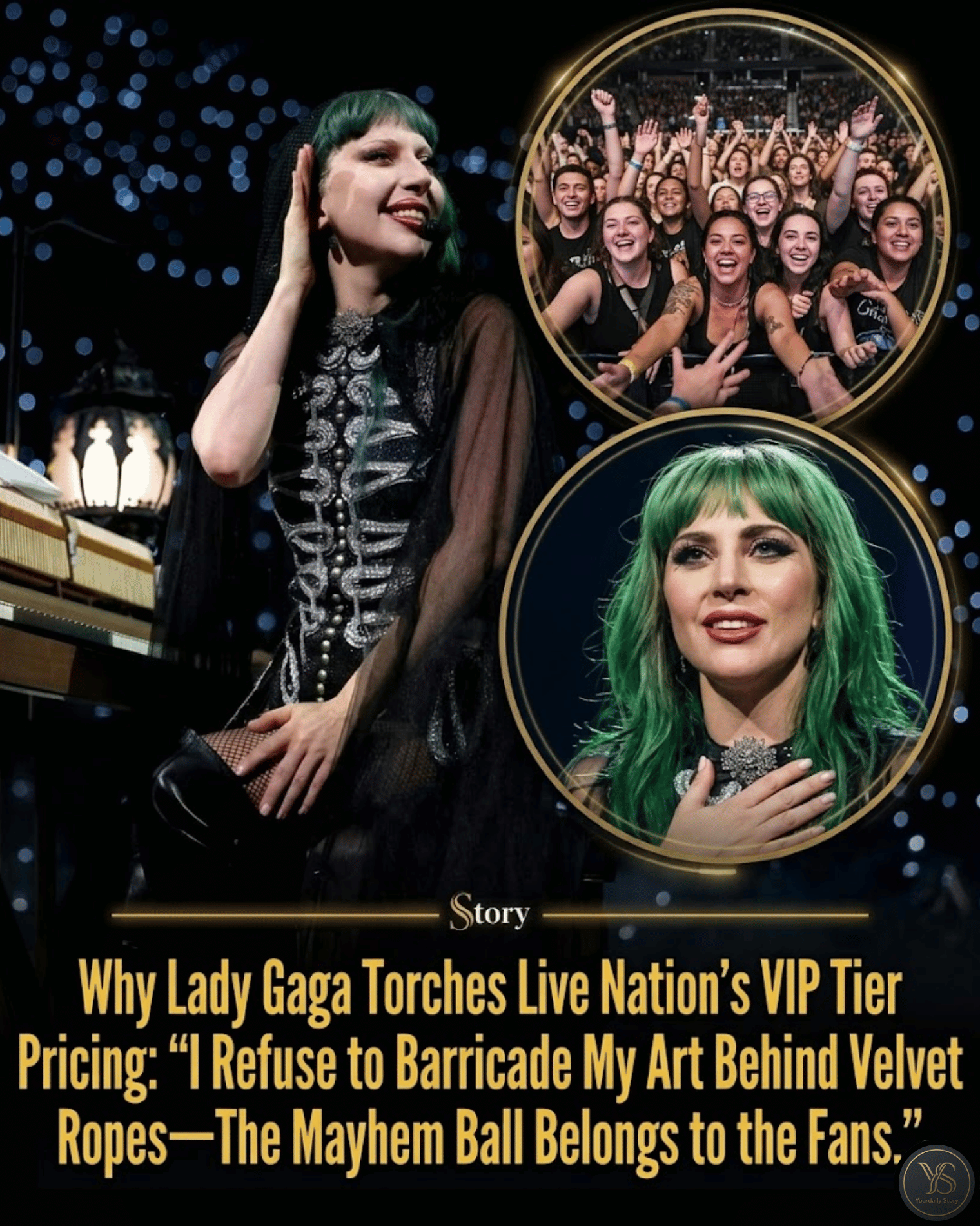 Why Lady Gaga Torches Live Nation’s VIP Tier Pricing: “I Refuse to Barricade My Art Behind Velvet Ropes—The Mayhem Ball Belongs to the Fans.”