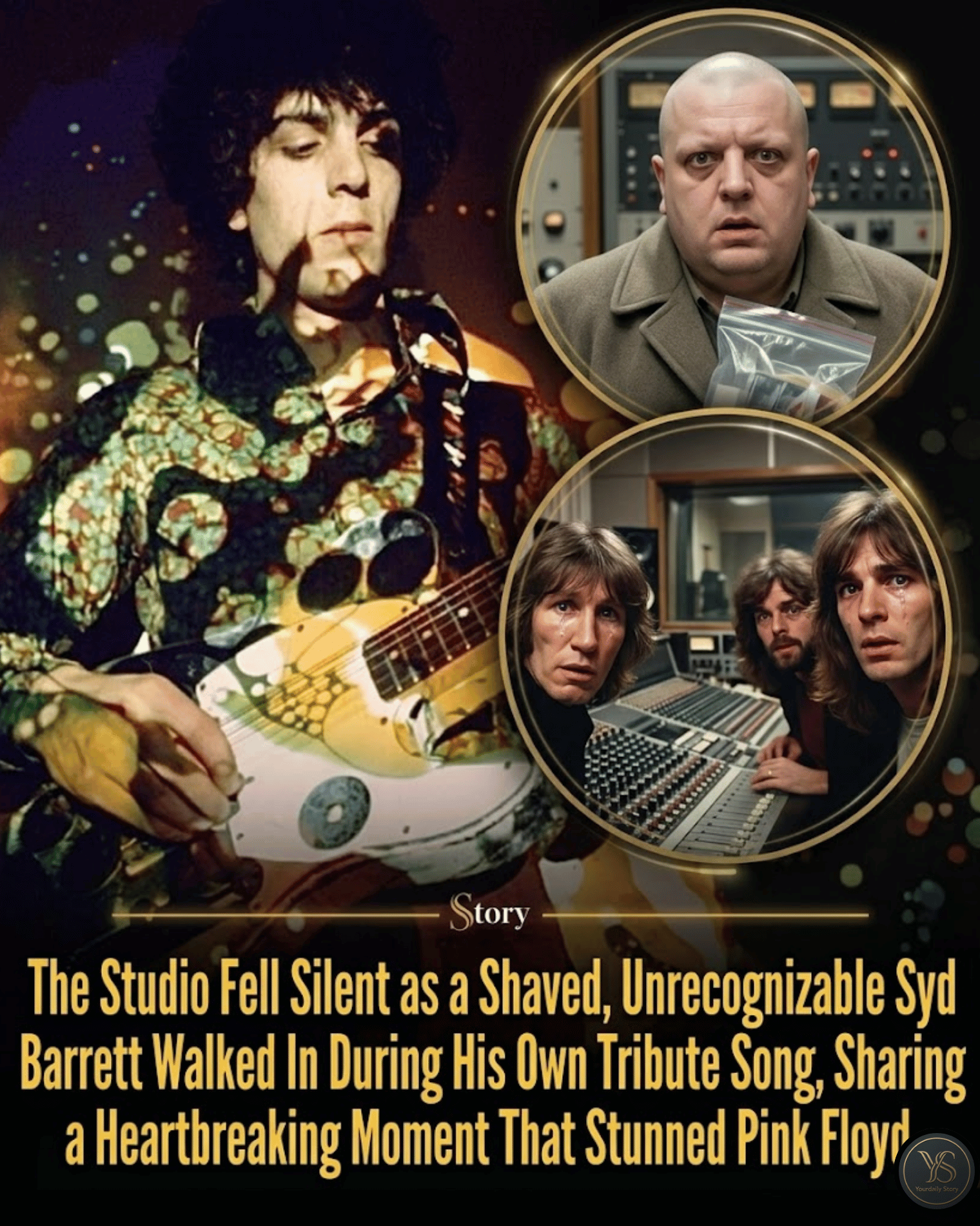 The Studio Fell Silent as a Shaved, Unrecognizable Syd Barrett Walked In During His Own Tribute Song, Sharing a Heartbreaking Moment That Stunned Pink Floyd.