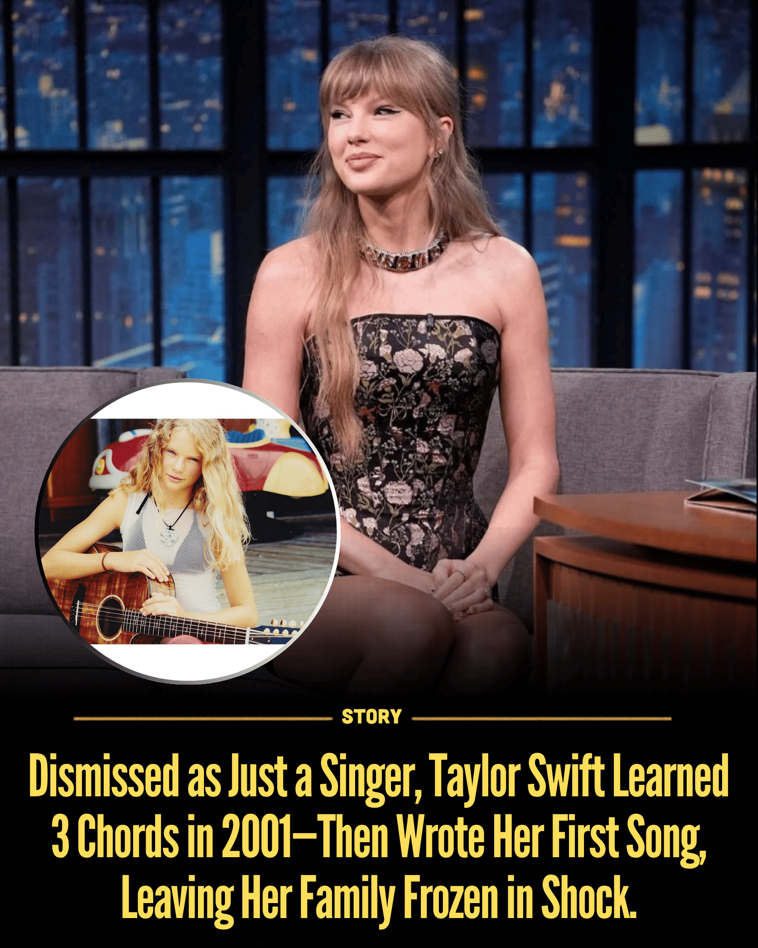 Dismissed as Just a Singer, Taylor Swift Learned 3 Chords in 2001—Then Wrote Her First Song, Leaving Her Family Frozen in Shock.