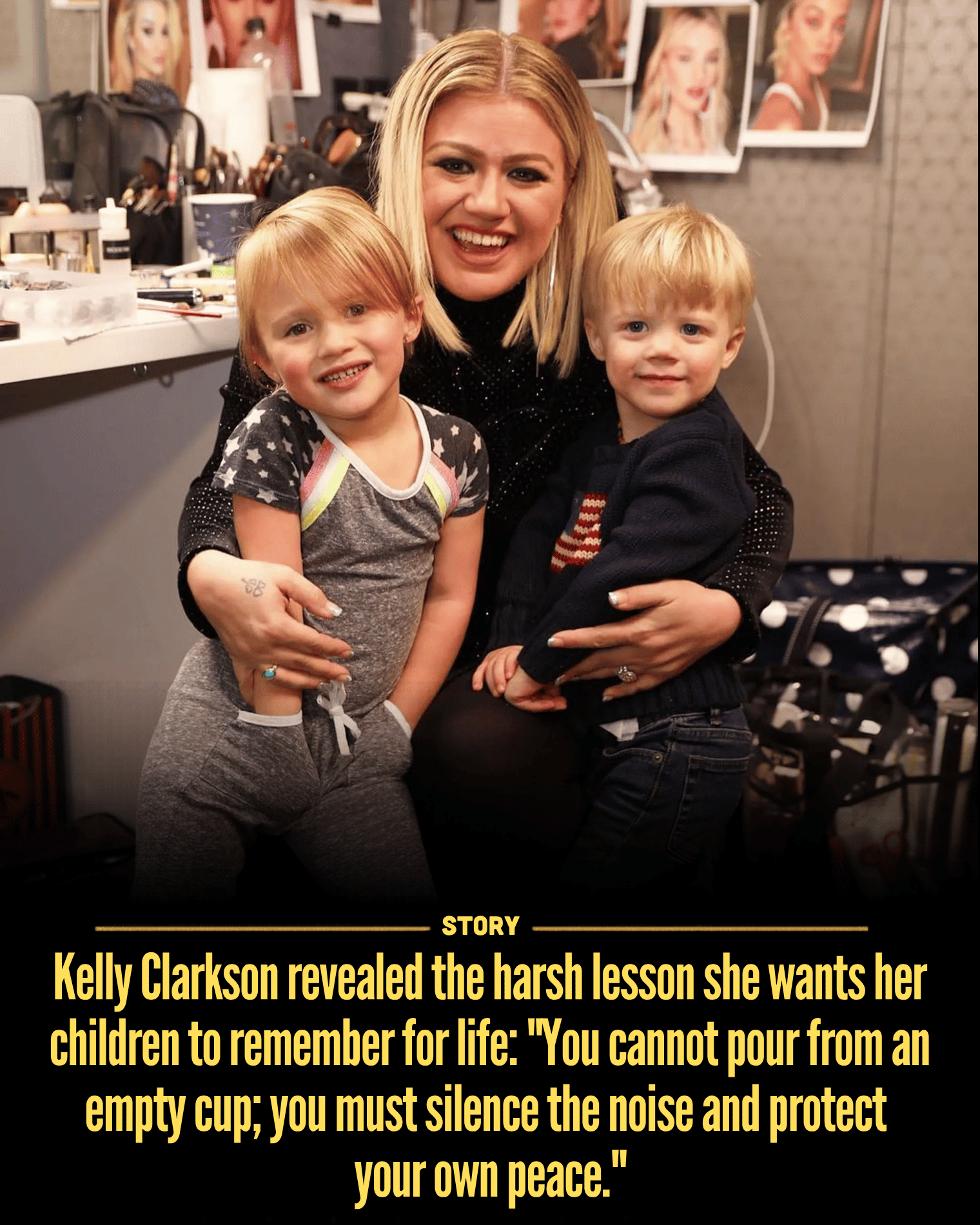 Kelly Clarkson revealed the harsh lesson she wants her children to remember for life: “You cannot pour from an empty cup; you must silence the noise and protect your own peace.”