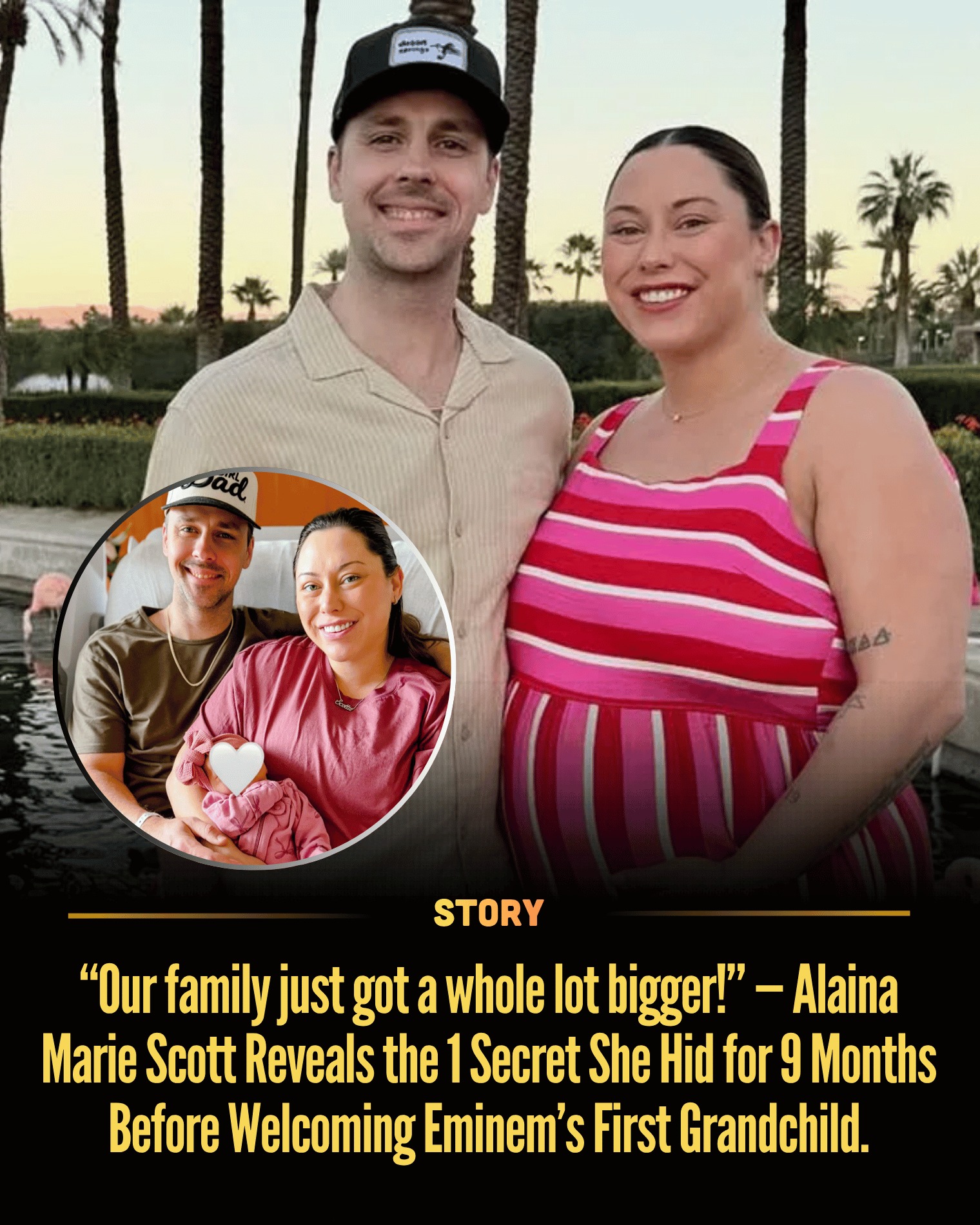 “Our family just got a whole lot bigger!” — Alaina Marie Scott Reveals the 1 Secret She Hid for 9 Months Before Welcoming Eminem’s First Grandchild.