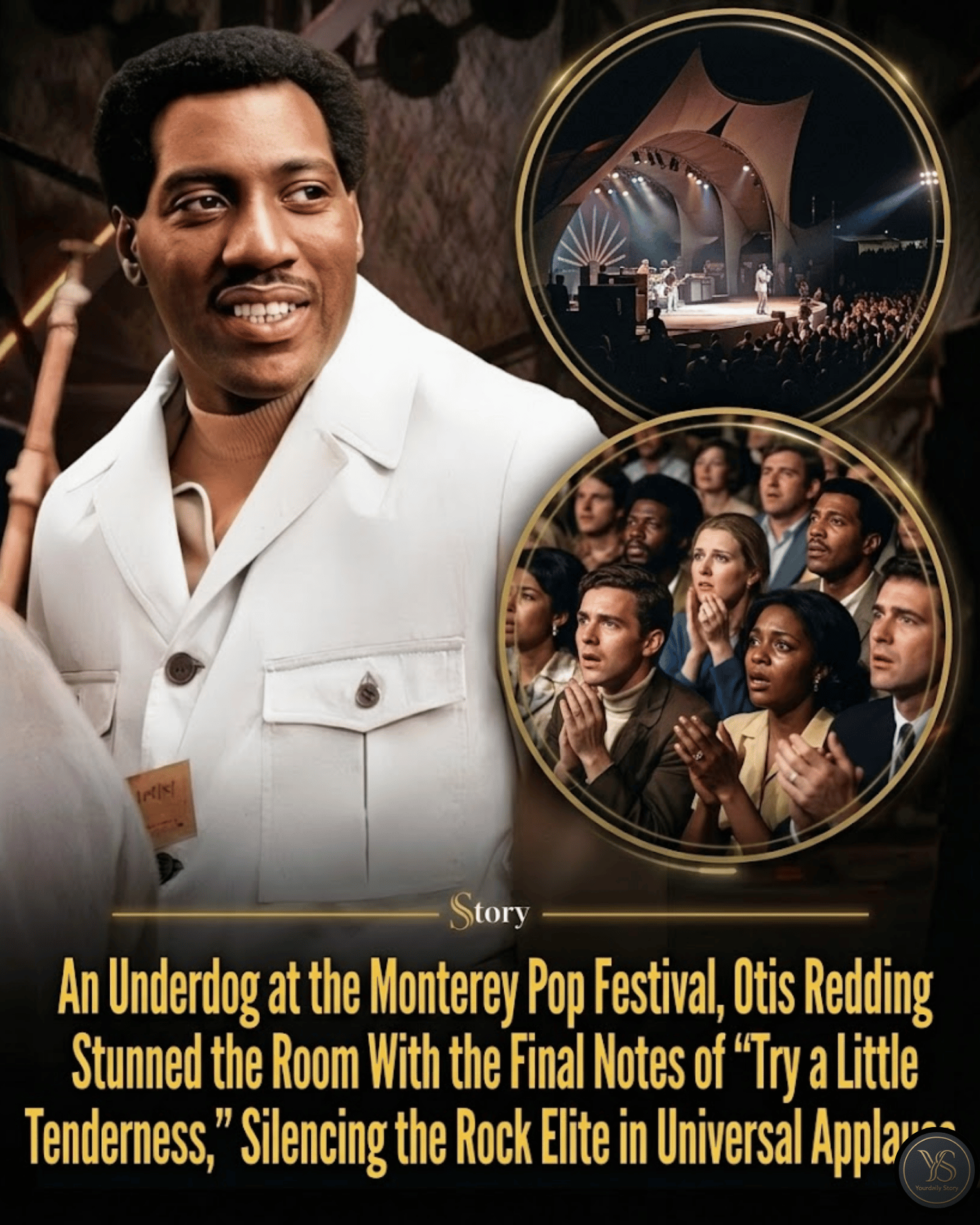 An Underdog at the Monterey Pop Festival, Otis Redding Stunned the Room With the Final Notes of “Try a Little Tenderness,” Silencing the Rock Elite in Universal Applause.
