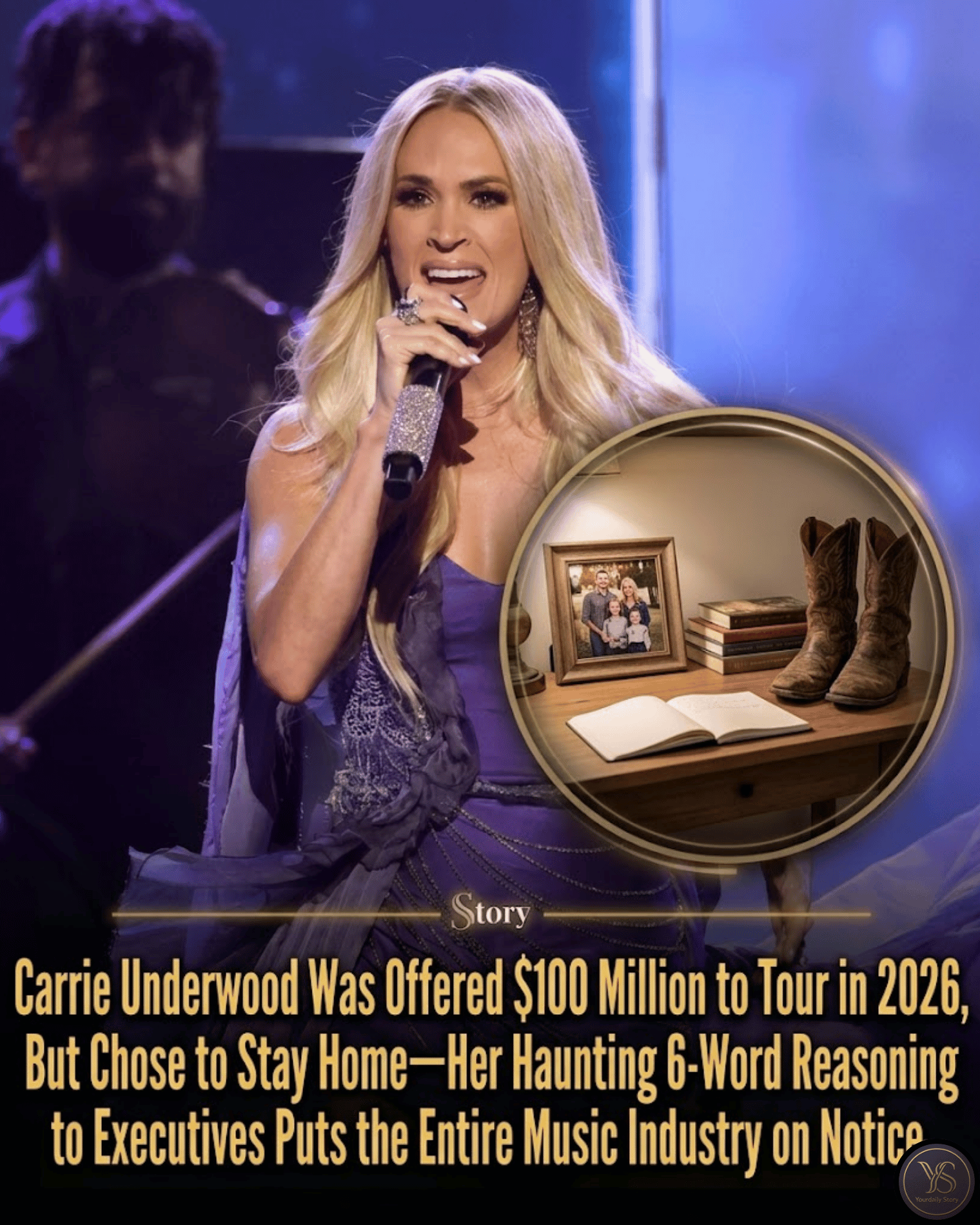 Carrie Underwood Was Offered $100 Million to Tour in 2026, But Chose to Stay Home—Her Haunting 6-Word Reasoning to Executives Puts the Entire Music Industry on Notice.