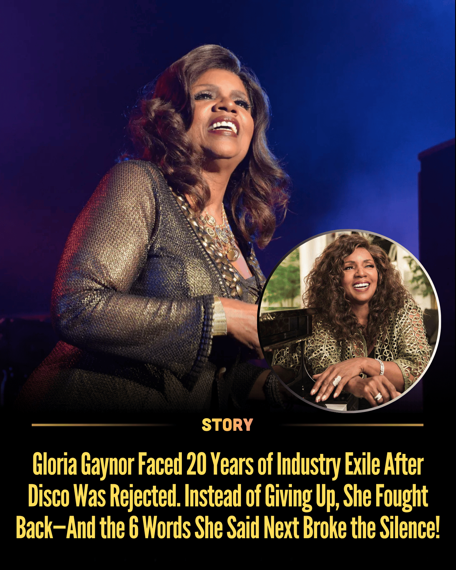 Gloria Gaynor Faced 20 Years of Industry Exile After Disco Was Rejected. Instead of Giving Up, She Fought Back—And the 6 Words She Said Next Broke the Silence!
