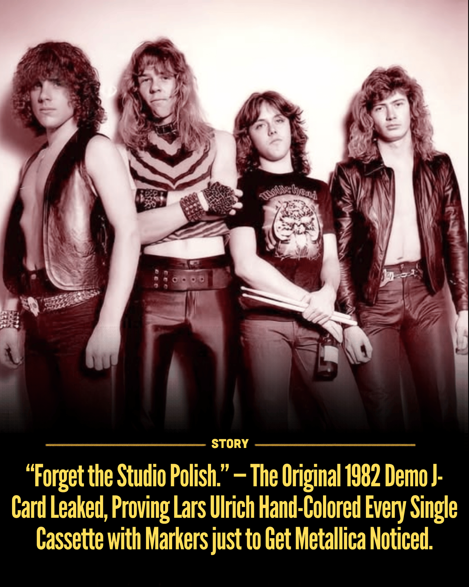 “Forget the Studio Polish.” — The Original 1982 Demo J-Card Leaked, Proving Lars Ulrich Hand-Colored Every Single Cassette with Markers just to Get Metallica Noticed.