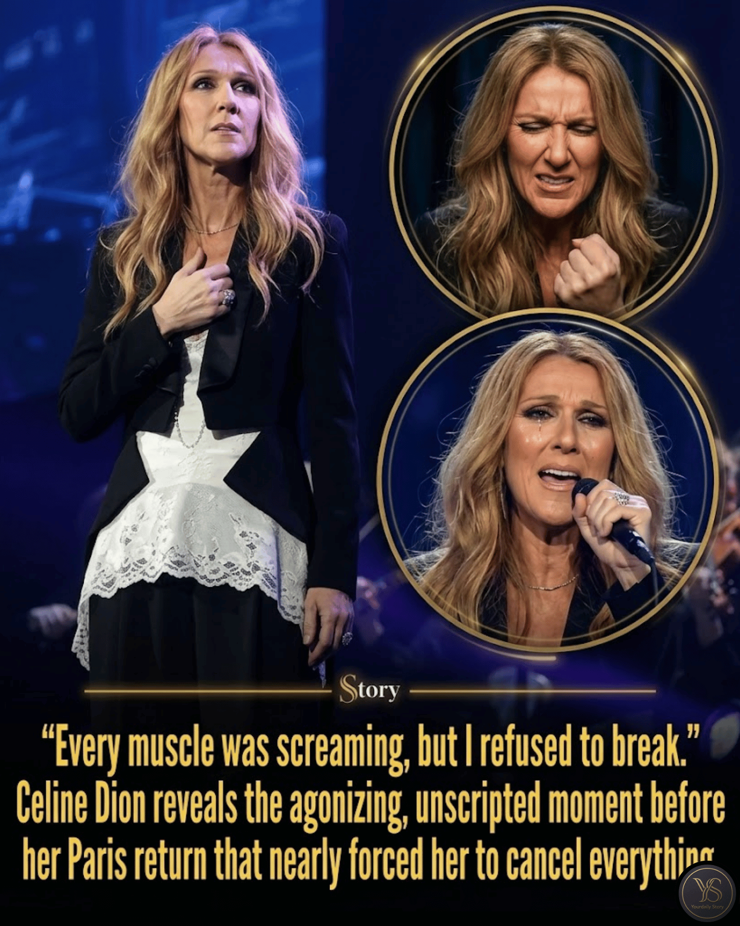 “Every muscle was screaming, but I refused to break.” Celine Dion reveals the agonizing, unscripted moment before her Paris return that nearly forced her to cancel everything.